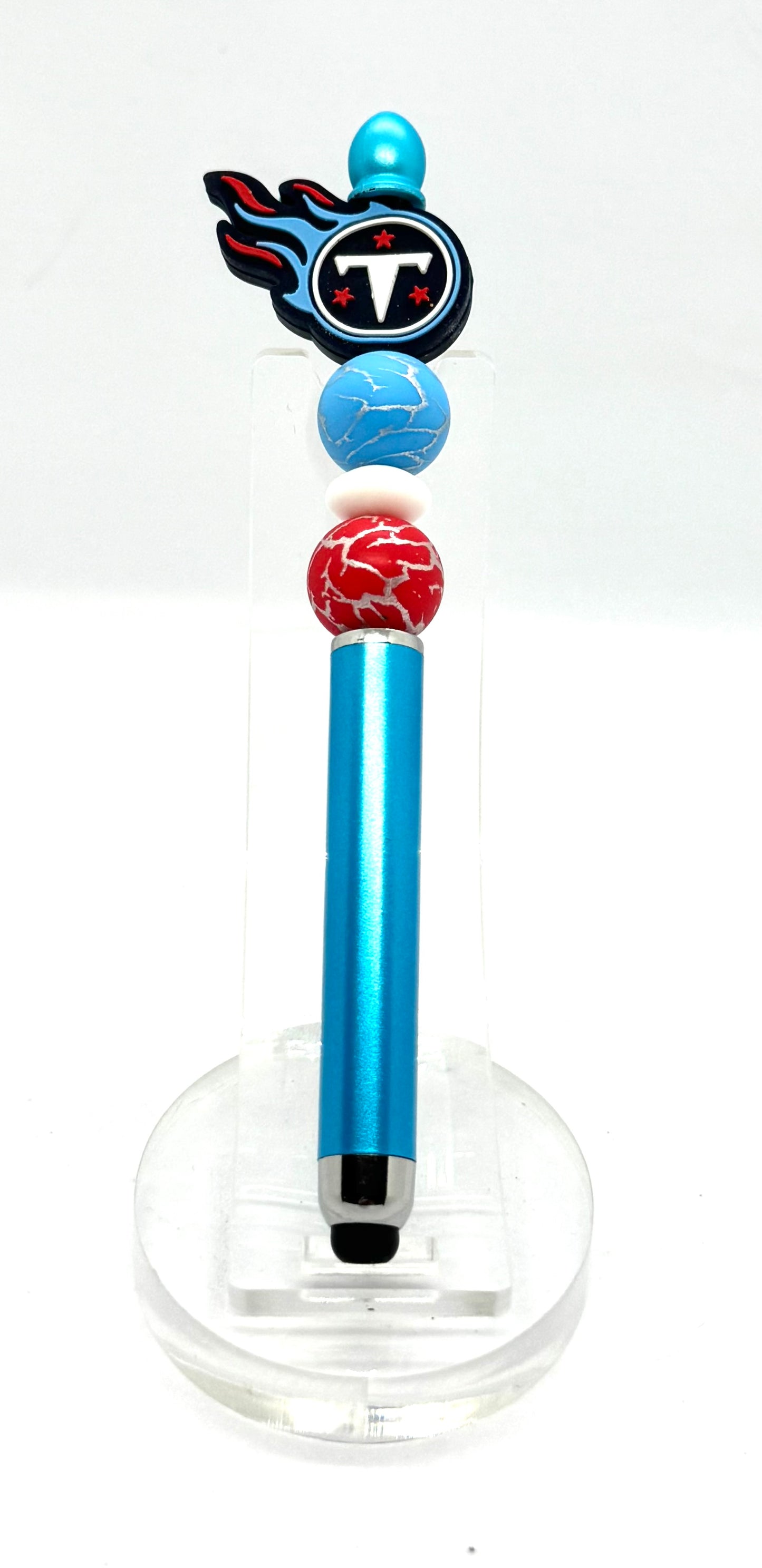 Handmade Tennessee Titans Inspired Beaded Stylus Pen | Refillable Touchscreen Pen