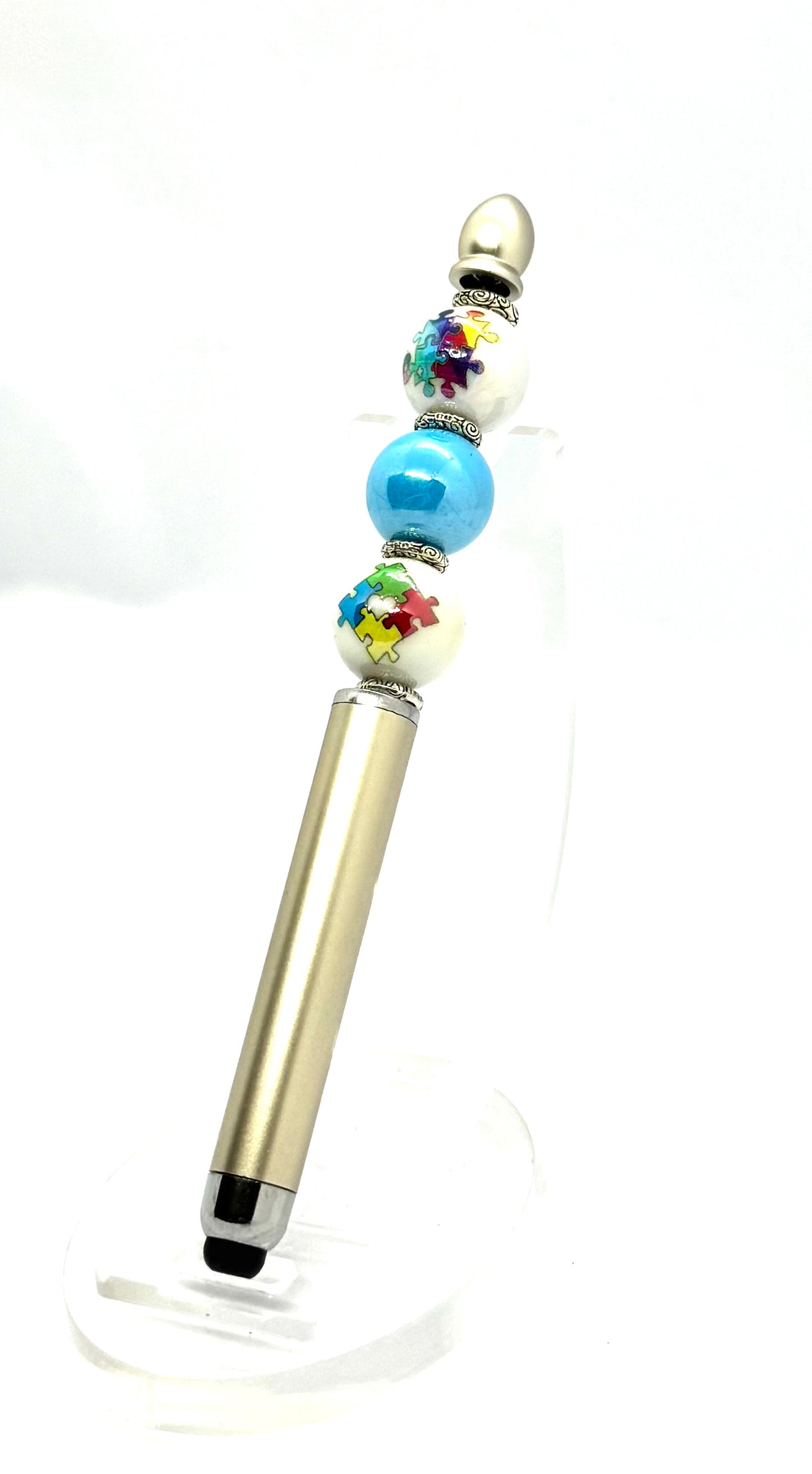 Every Piece Matters | Handmade Autism Awareness Beaded Stylus Pen