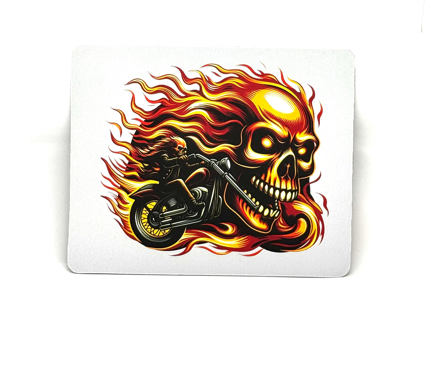 “Commitment Issues” Flaming Skull Mouse Pad – Chaos Rider Edition | Gothic Desk Aesthetic | FDSS