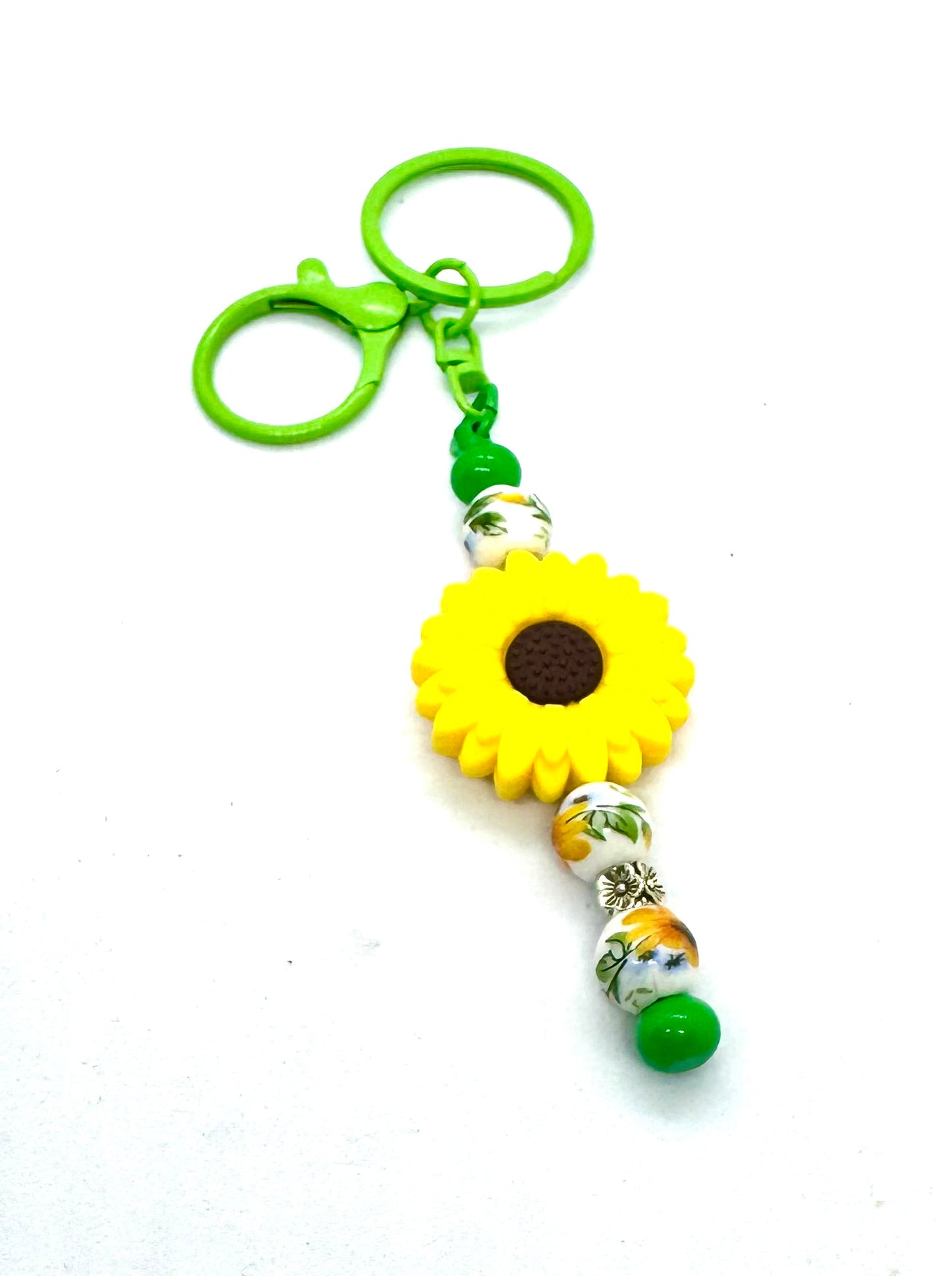 FDSS “Sunshine in Your Pocket” Handmade Sunflower Beaded Keychain