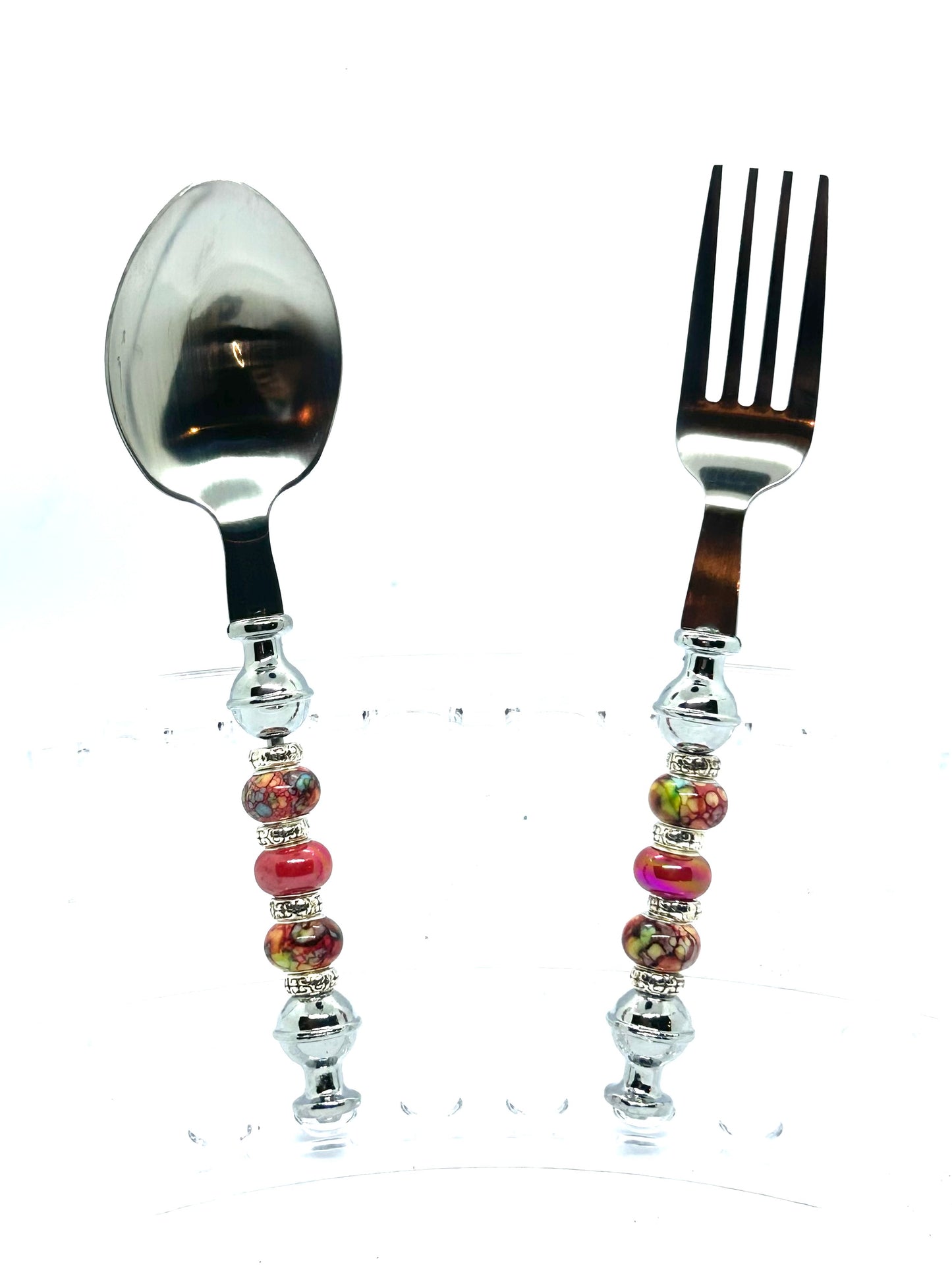 Beaded Spoon & Fork 2pc Set