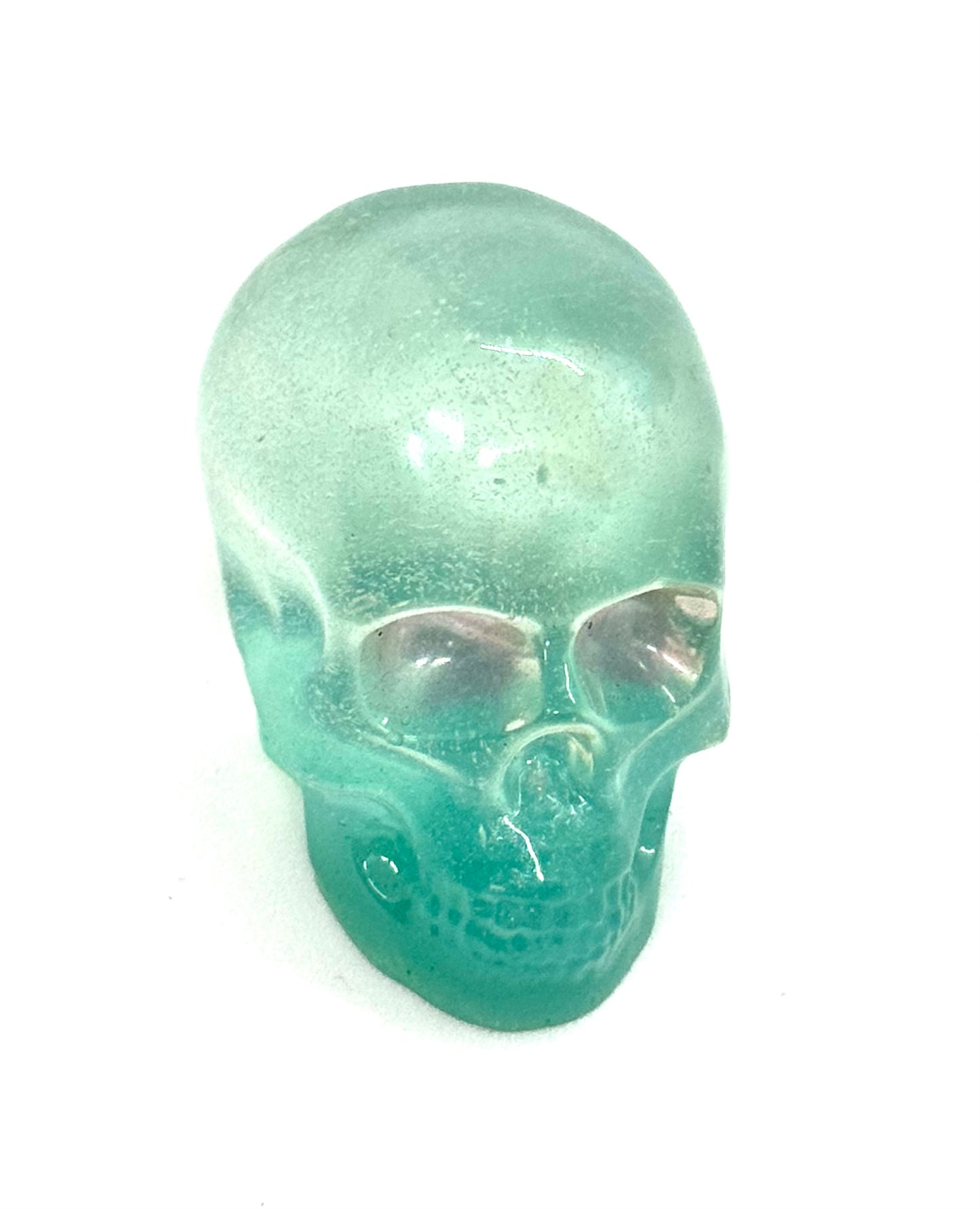 “Pretty Toxic” Iridescent Skull – Resin Chaos Piece