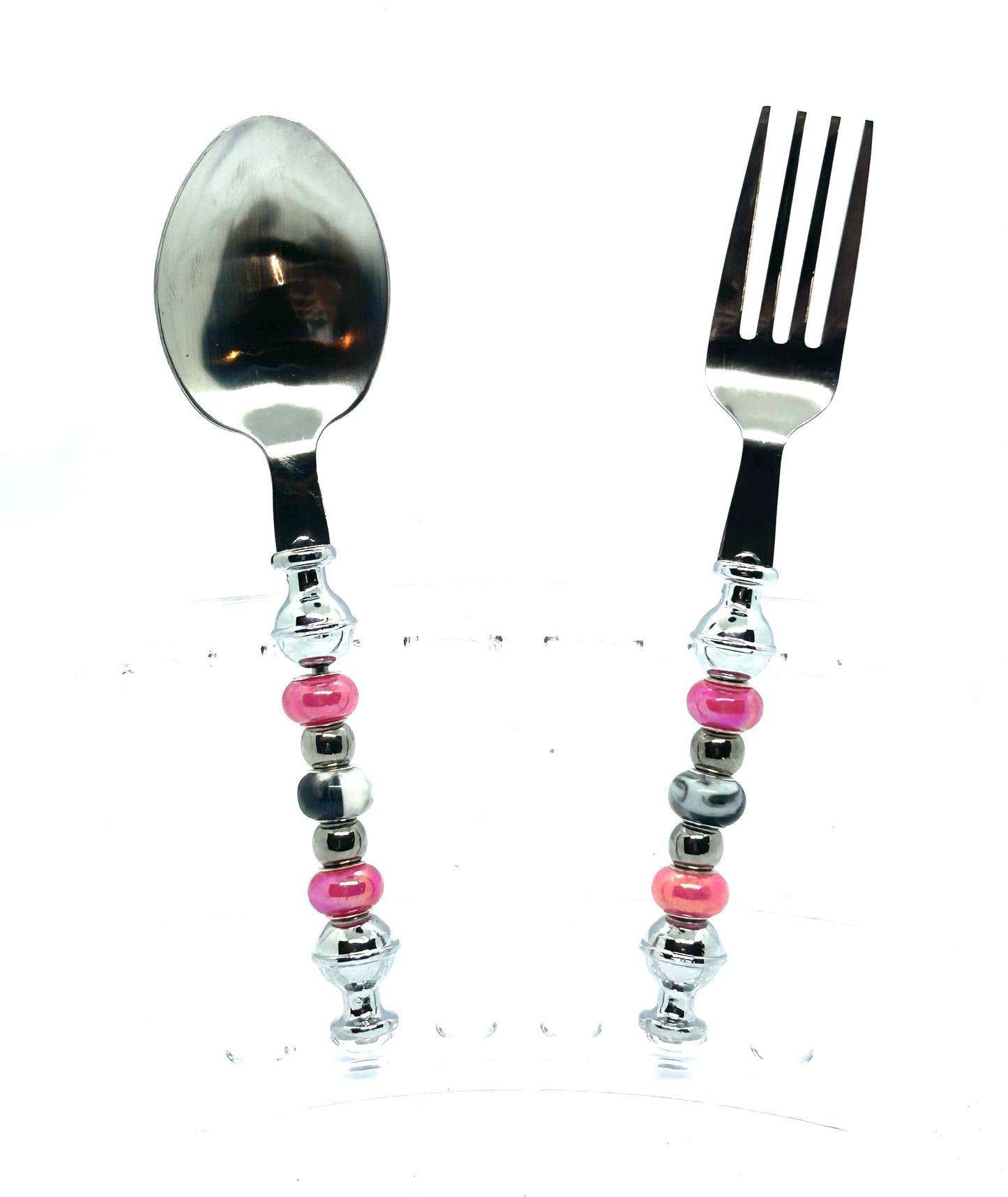 Beaded Spoon & Fork 2pc Set