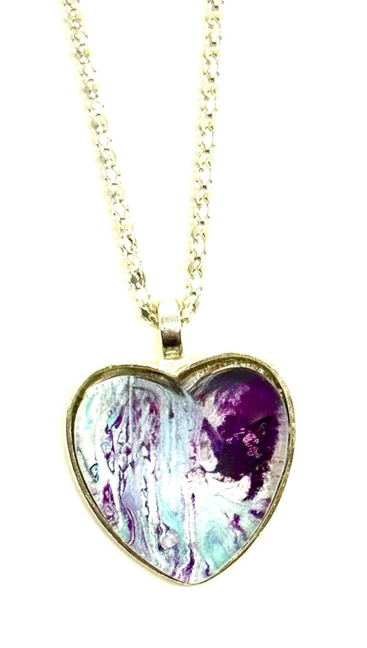 #18 Sweet but Suspicious – Heart Resin Pendant Necklace | FDSS Original
