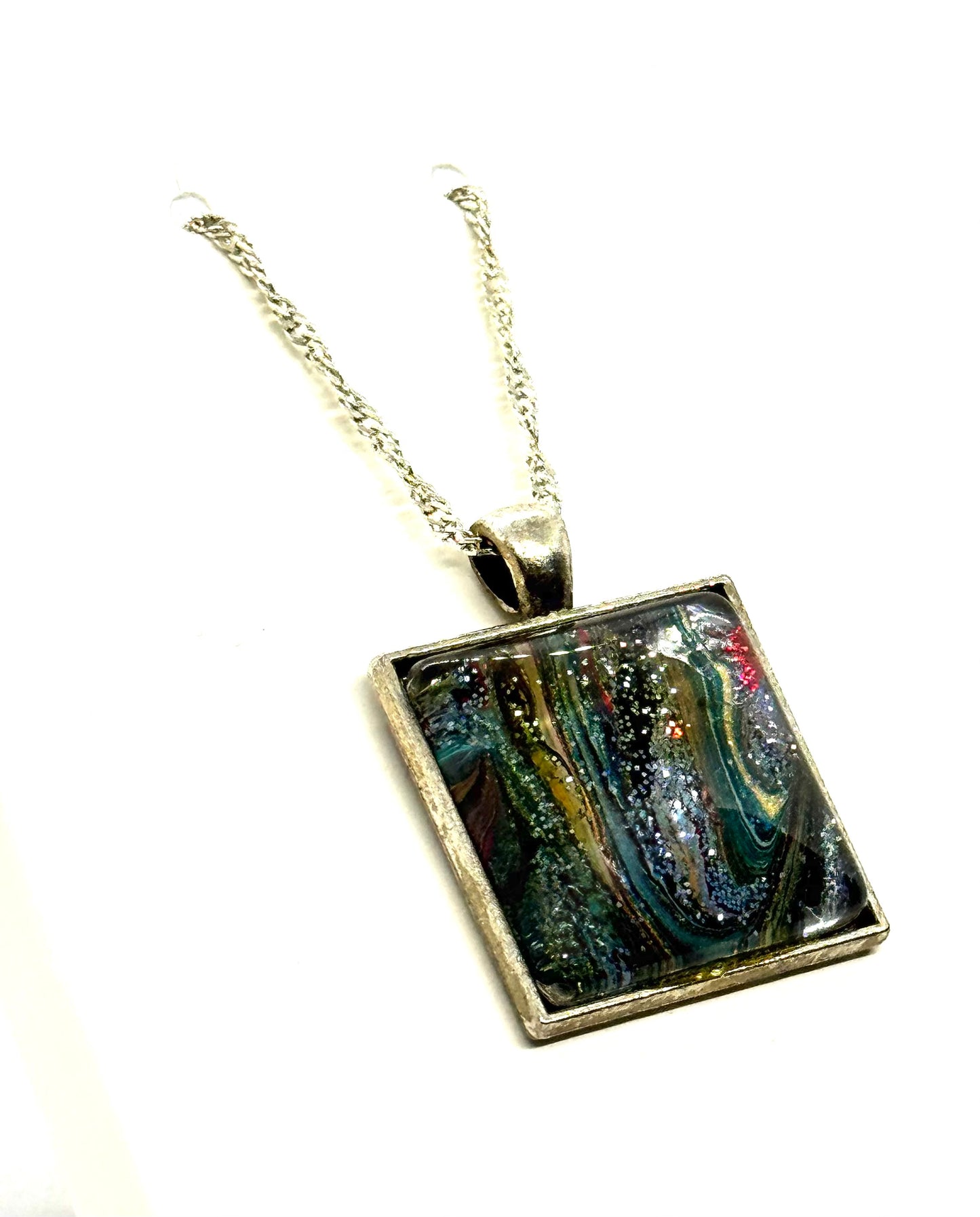 #33 Midnight Meltdown Square Pendant