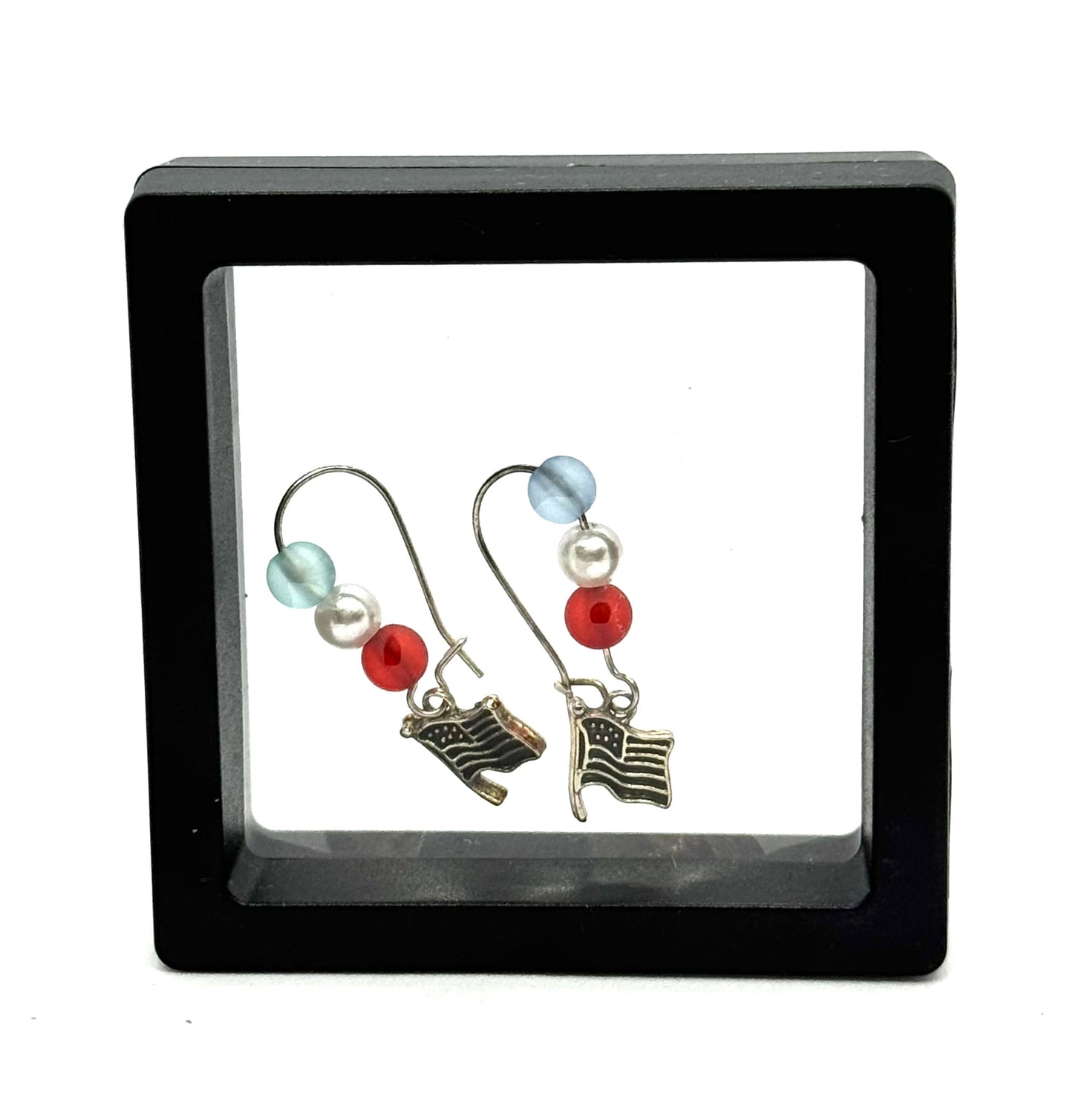 #53 Red, White & Slightly Unsupervised – Patriotic Flag Earrings