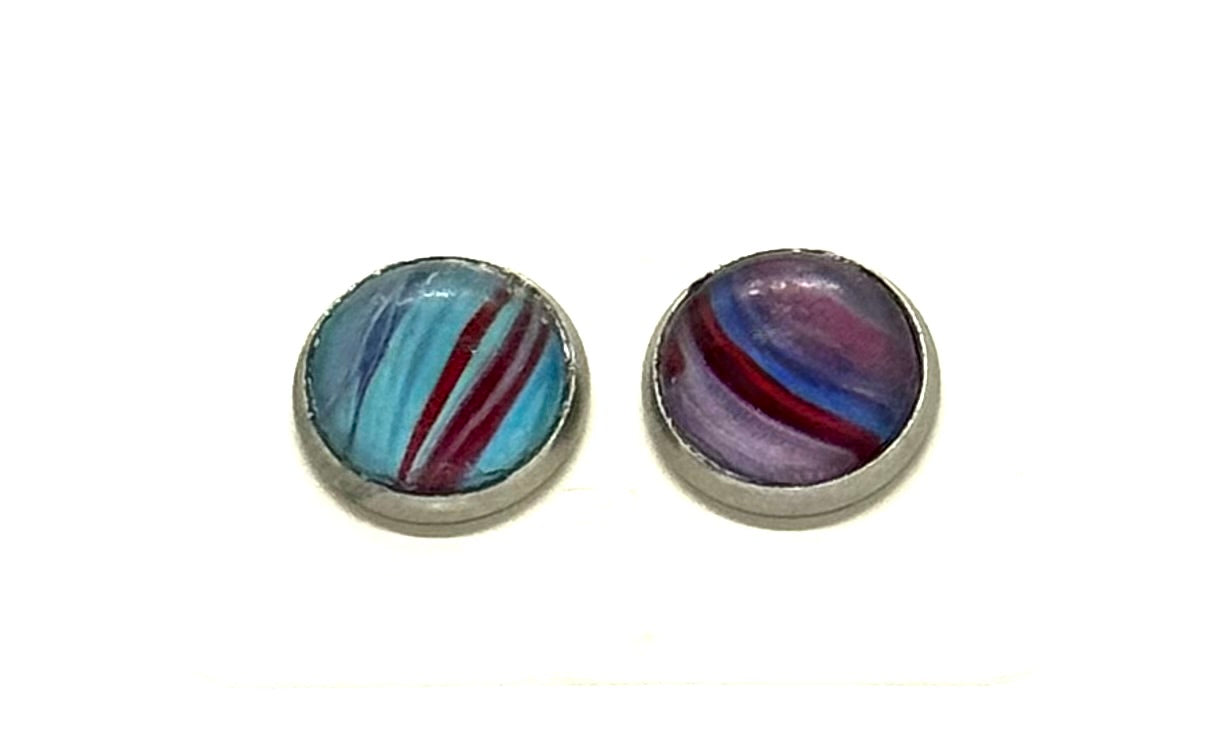 Planet Chaos | Handmade Galaxy Swirl Stud Earrings