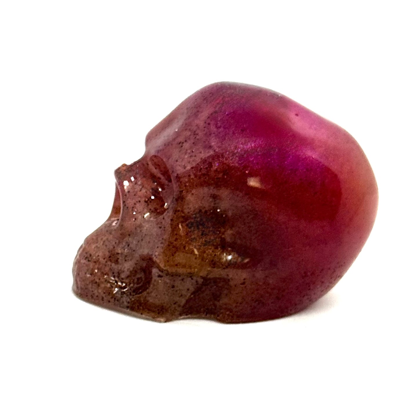 “Sweet Tooth Sin” Skull — Handmade Resin Gothic Decor | Red Pink Glitter Skull | Dark Cute Aesthetic | One-of-a-Kind FDSS