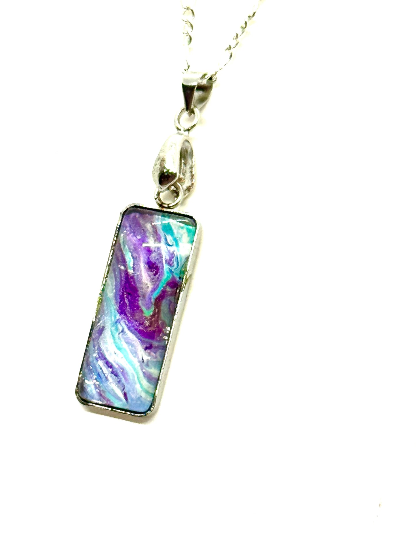 Paint Poured Necklace #5