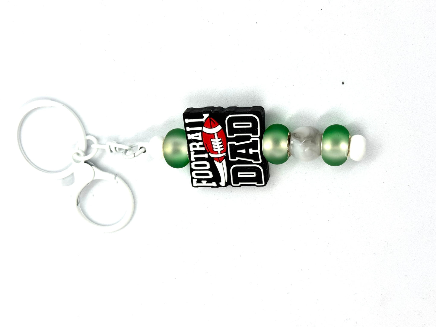 FDSS “My Favorite Player Calls Me Dad” Football Dad Handmade Beaded Keychain