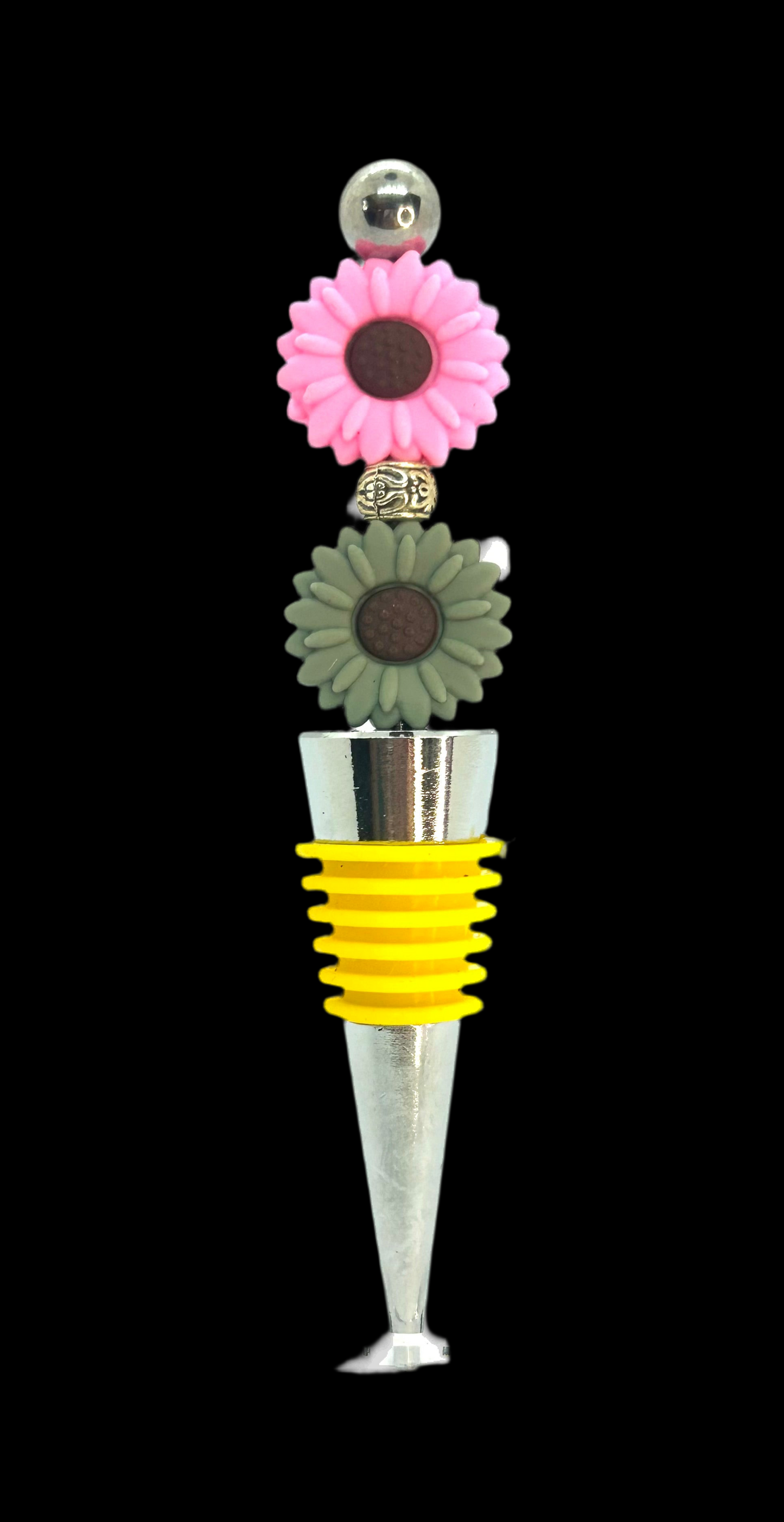 Flower Beaded Wine Stop