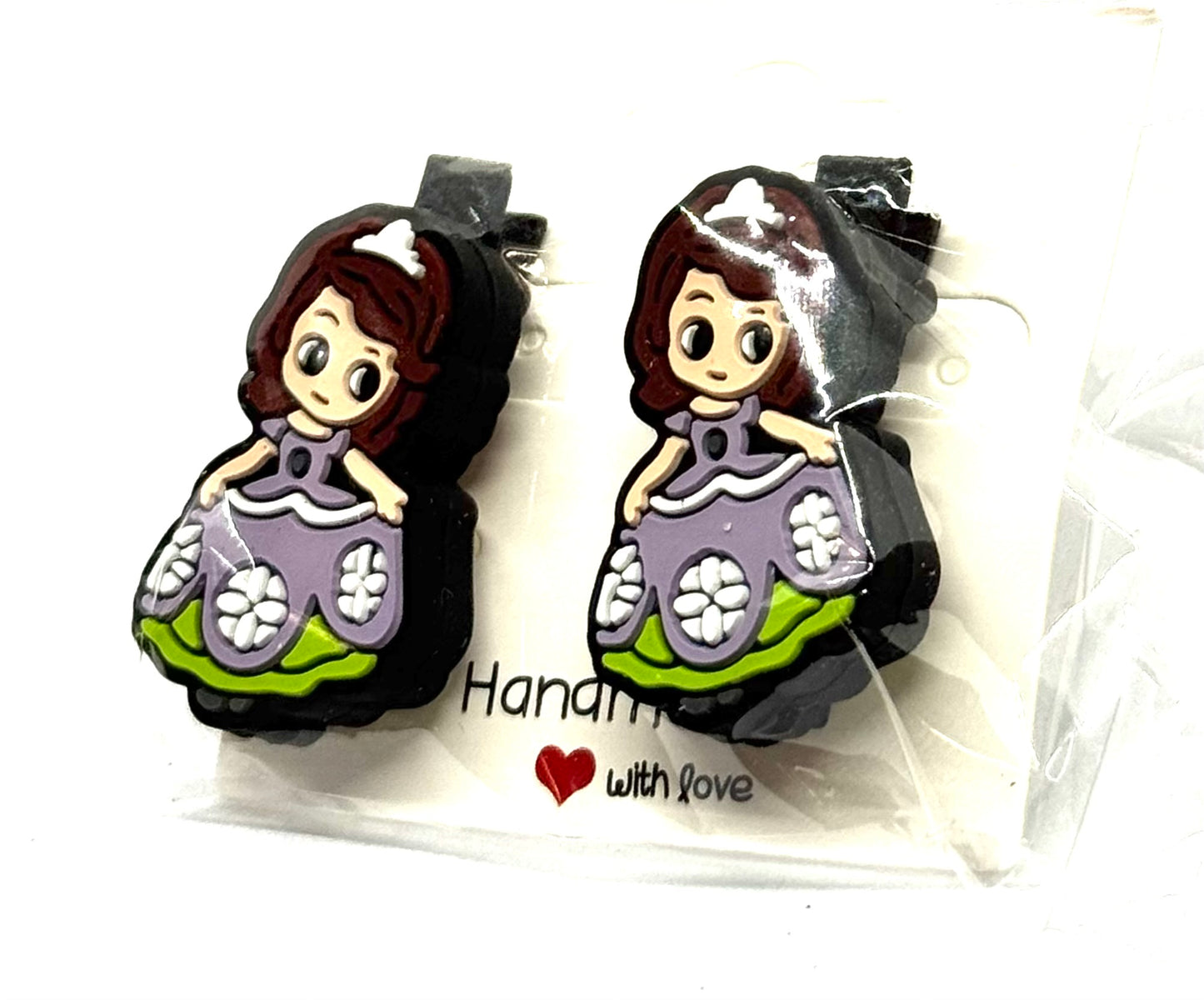 #5 Royal Chaos Barrettes – Purple Dress Princess Hair Clips (2pc Set)