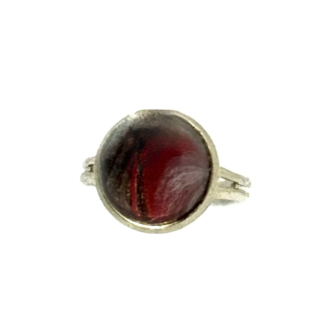 #2 Dark Desire Glass Dome Ring – Red & Black Swirl Statement Ring