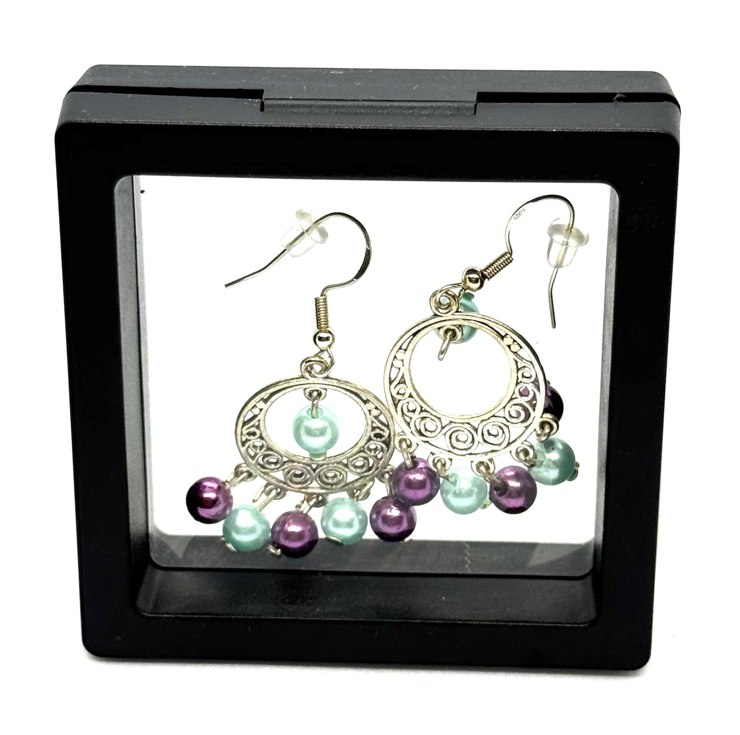 #37 Pearls, Poor Decisions & Purple Skies Earrings 💜🩵