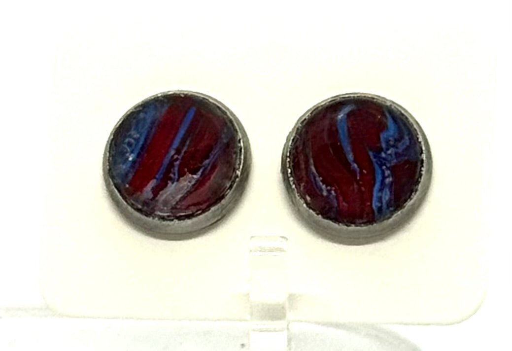 Beautiful Disaster | Handmade Crimson Galaxy Stud Earrings