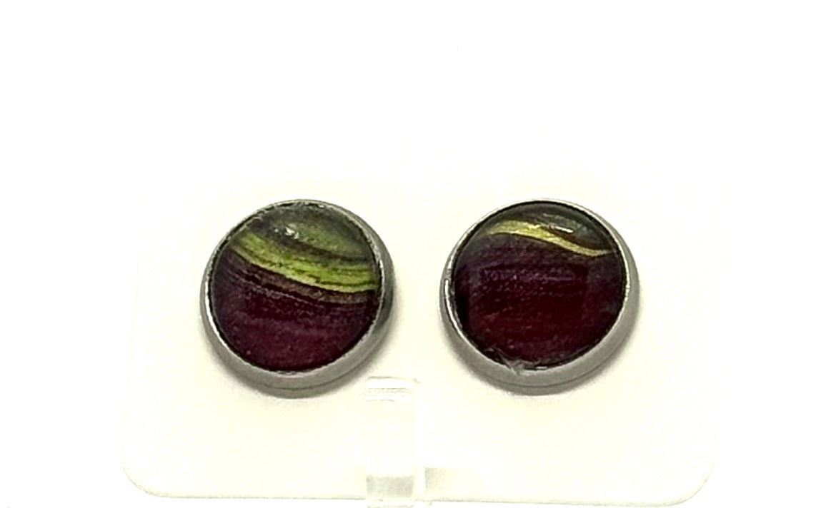 Berry Much Unbothered | Handmade Blackberry Swirl Stud Earrings