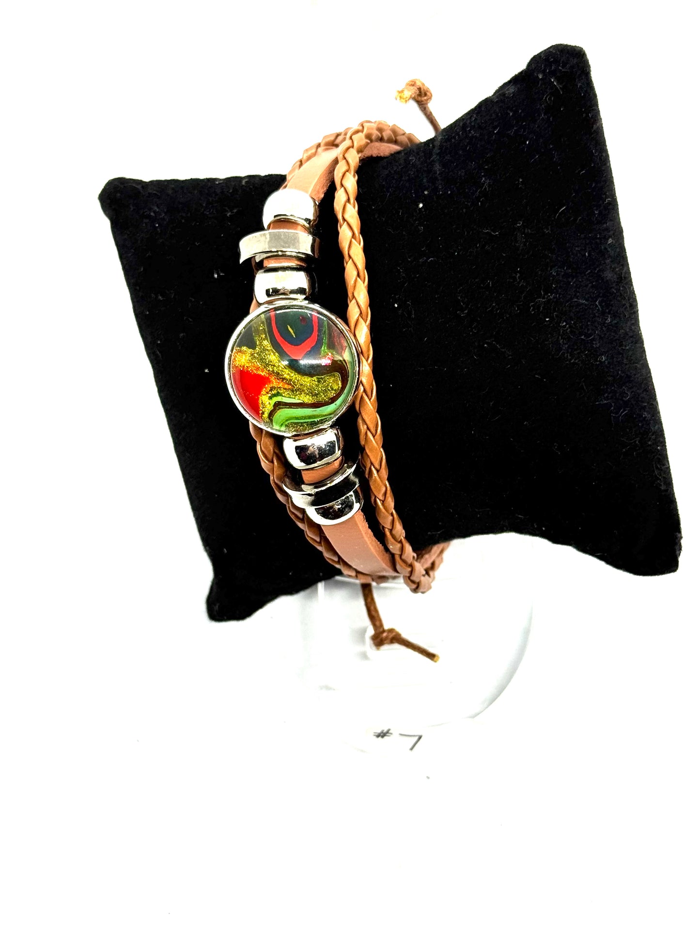 #7 “Main Character Chaos” Handmade Abstract Wrap Bracelet — One-of-a-Kind FDSS Statement Jewelry | Unique Resin Art Bracelet | Gift for Bold Souls
