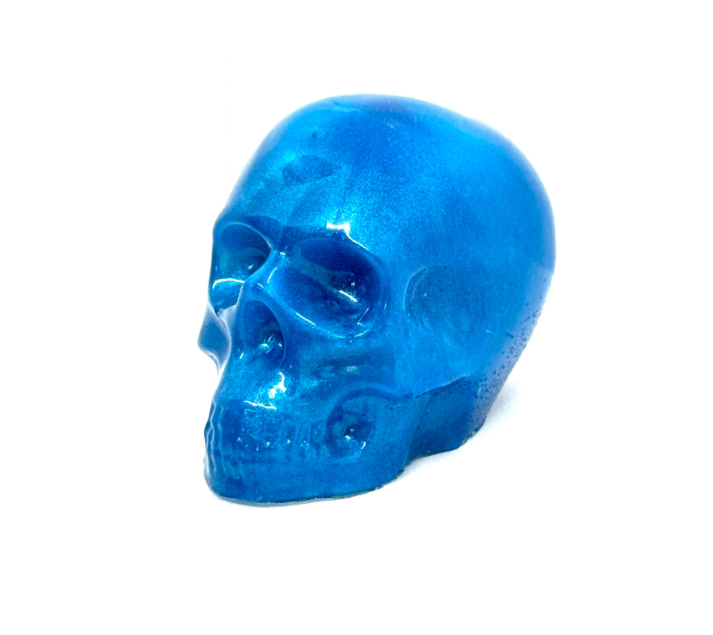 “Drowned Promises” Skull – Ocean Blue Toxic Love Relic | Until Death Do Us Part Collection | Handmade Resin Gothic Decor