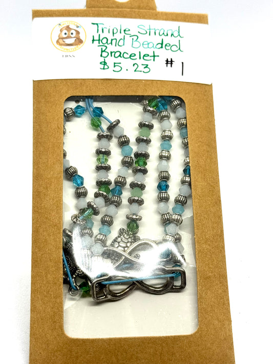 Triple Strand Turtle & Infinity Bracelet – Ocean Inspired Handmade Beaded Bracelet | Coastal Jewelry, Sea Turtle Charm, Stacking Bracelet, Unique Gift