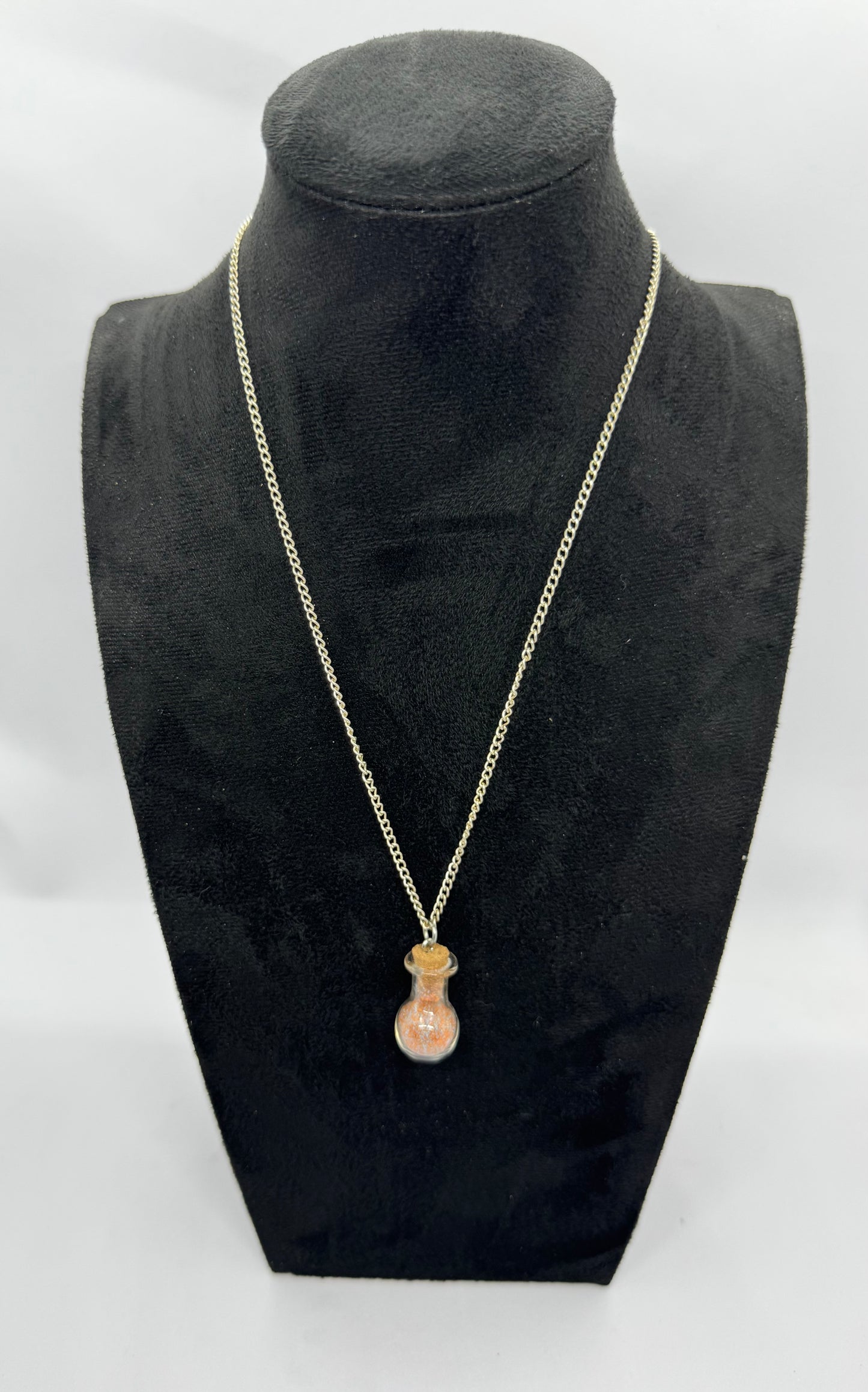 #3G “False Comfort Potion Bottle Necklace – Warm Chaos in Disguise”