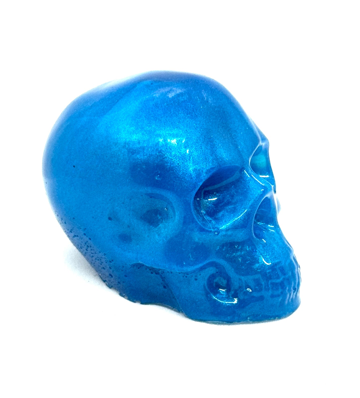 “Drowned Promises” Skull – Ocean Blue Toxic Love Relic | Until Death Do Us Part Collection | Handmade Resin Gothic Decor