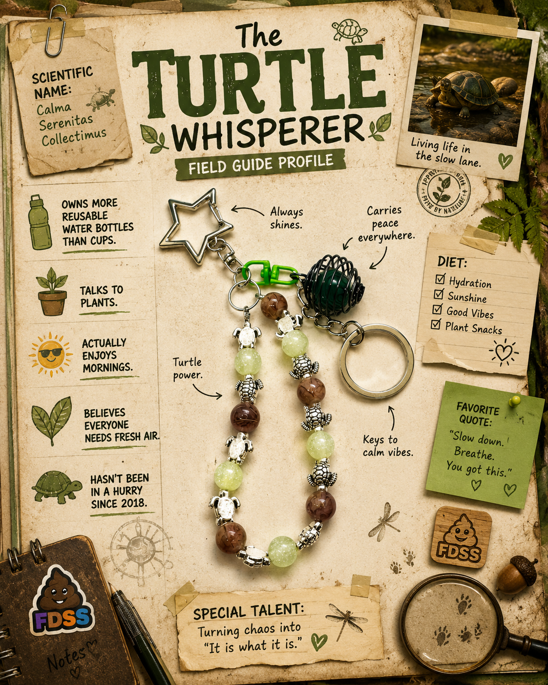 The Turtle Whisperer | Handmade Sea Turtle Wristlet Keychain