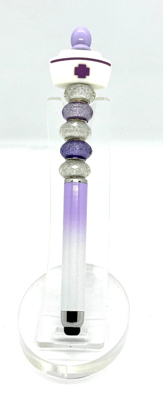 Nurse, Heal Thy Coffee Addiction | Handmade Purple Nurse Stylus Pen