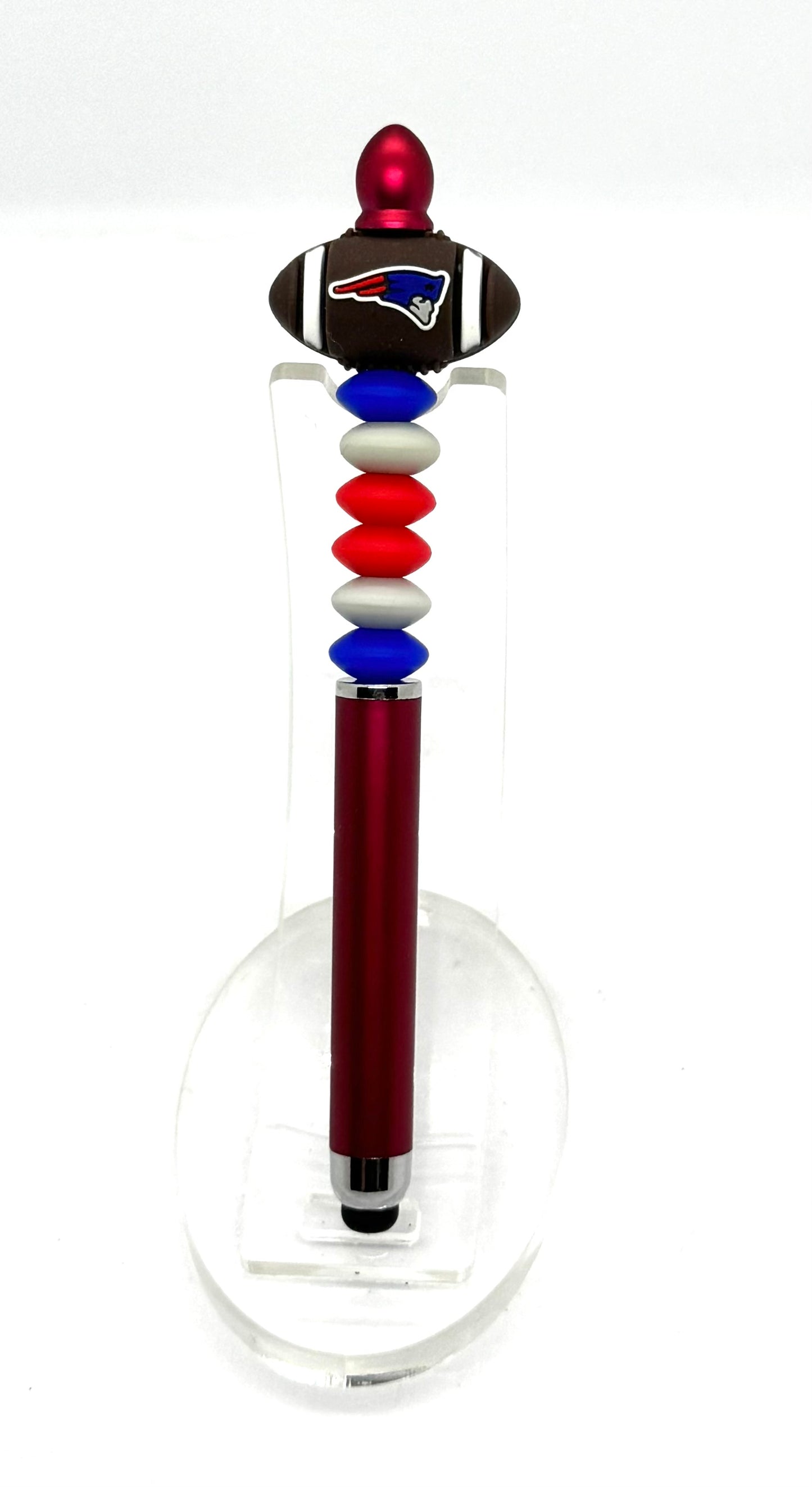 Deflate Your Excuses | Handmade New England Patriots Inspired Beaded Stylus Pen