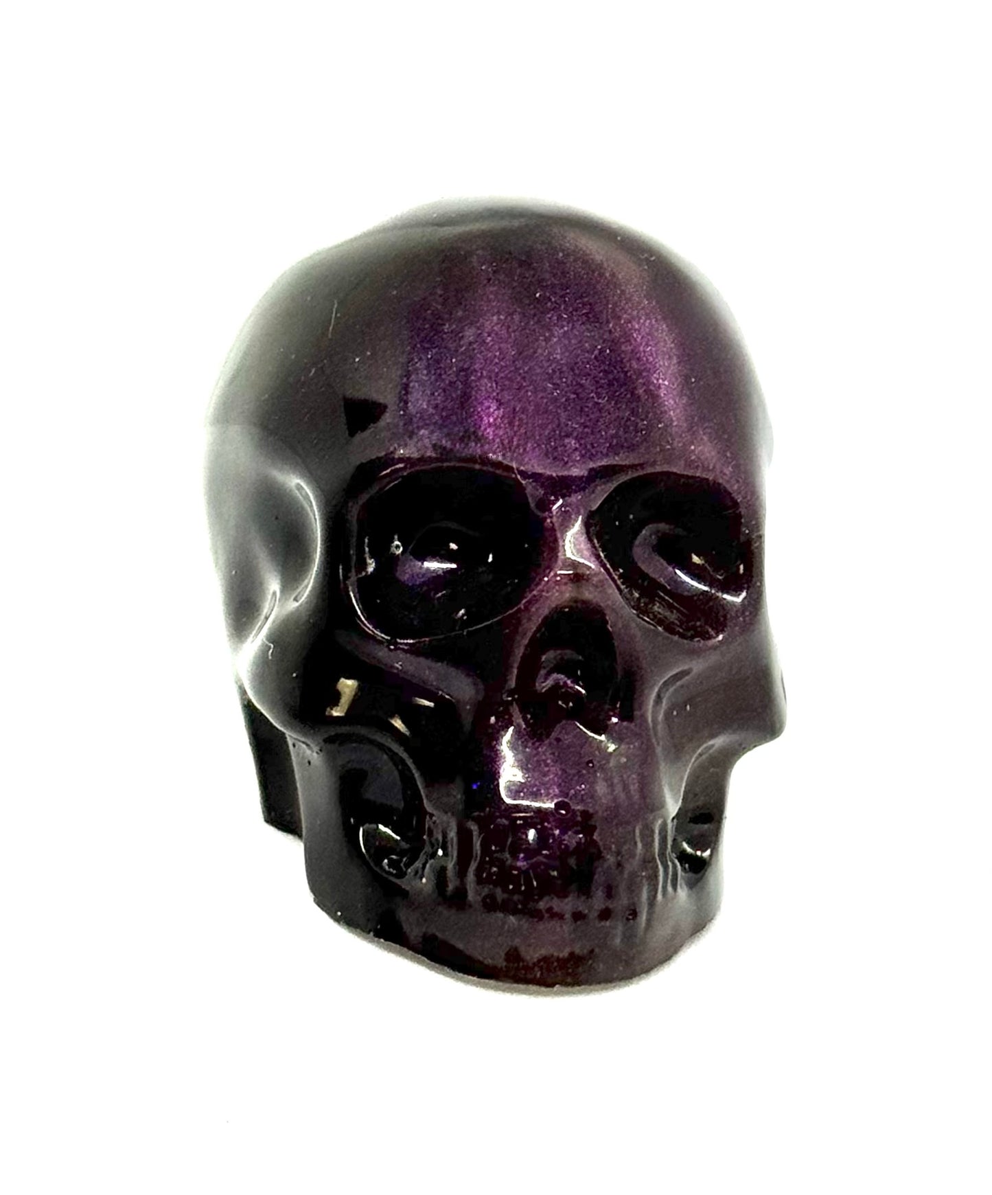 “Midnight Regret” Skull — Handmade Resin Gothic Decor | Deep Purple Black Shimmer | Dark Aesthetic FDSS One-of-a-Kind