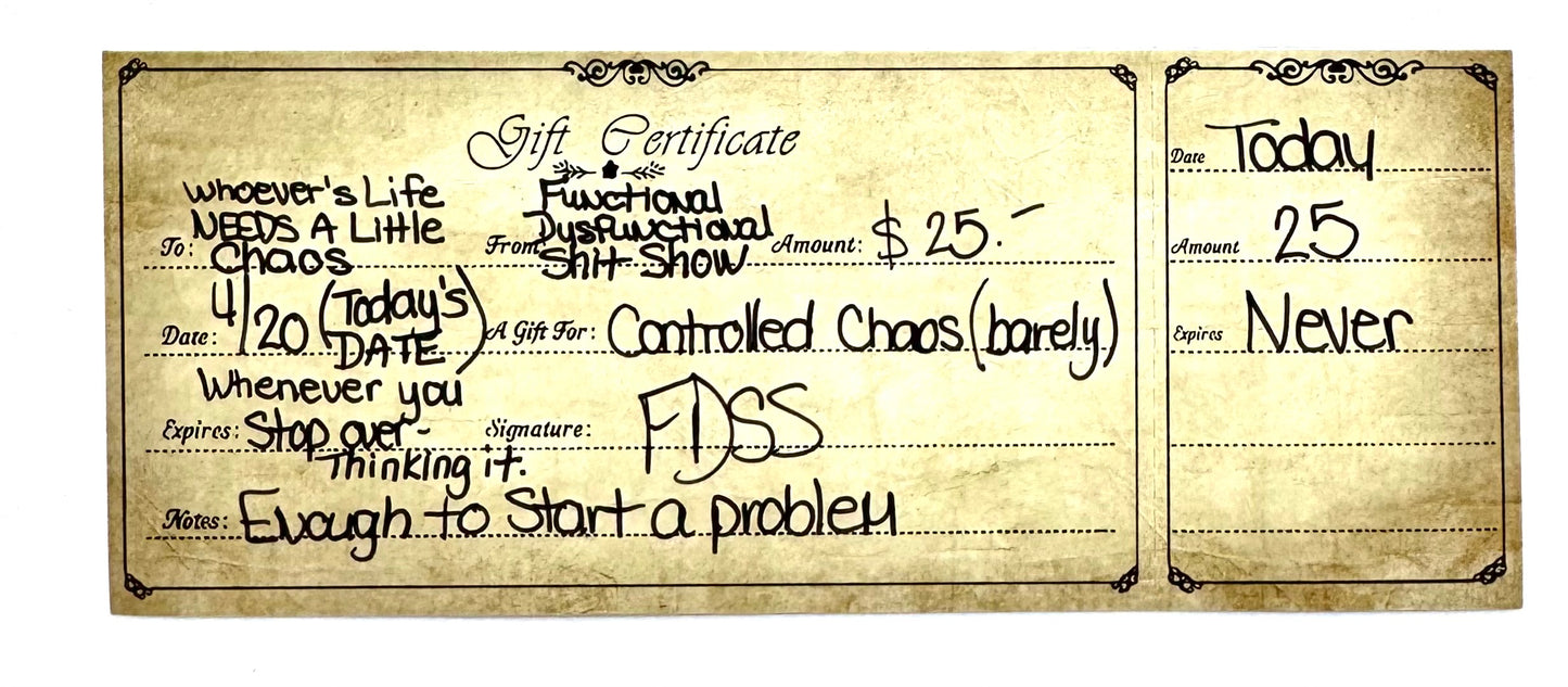 FDSS Gift Card – Give the Gift of Beautiful Chaos
