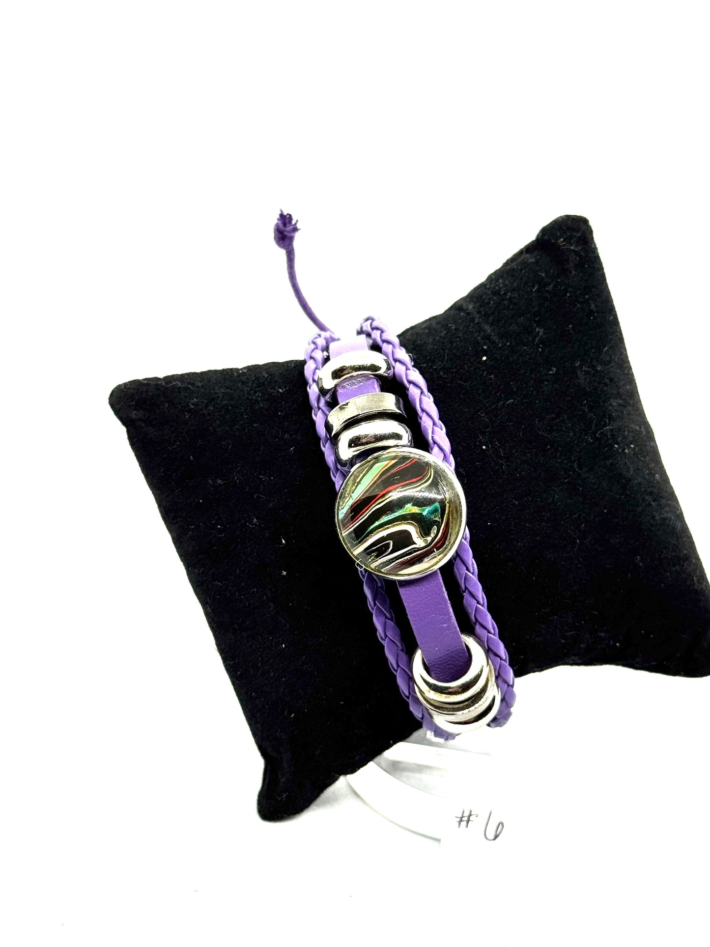 #6 Pretty but Problematic – Purple Leather Statement Bracelet