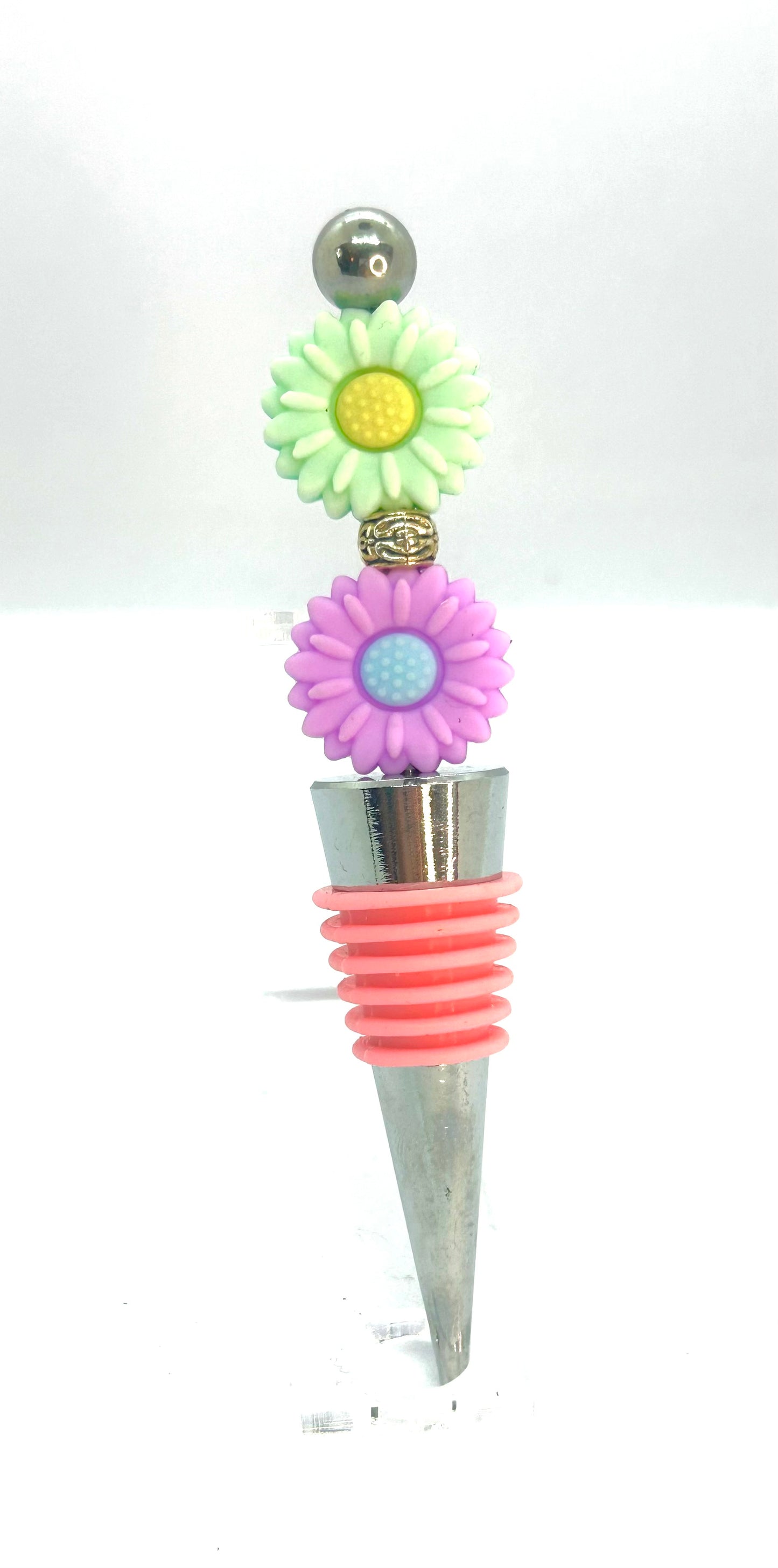 Flower Beaded Wine Stop