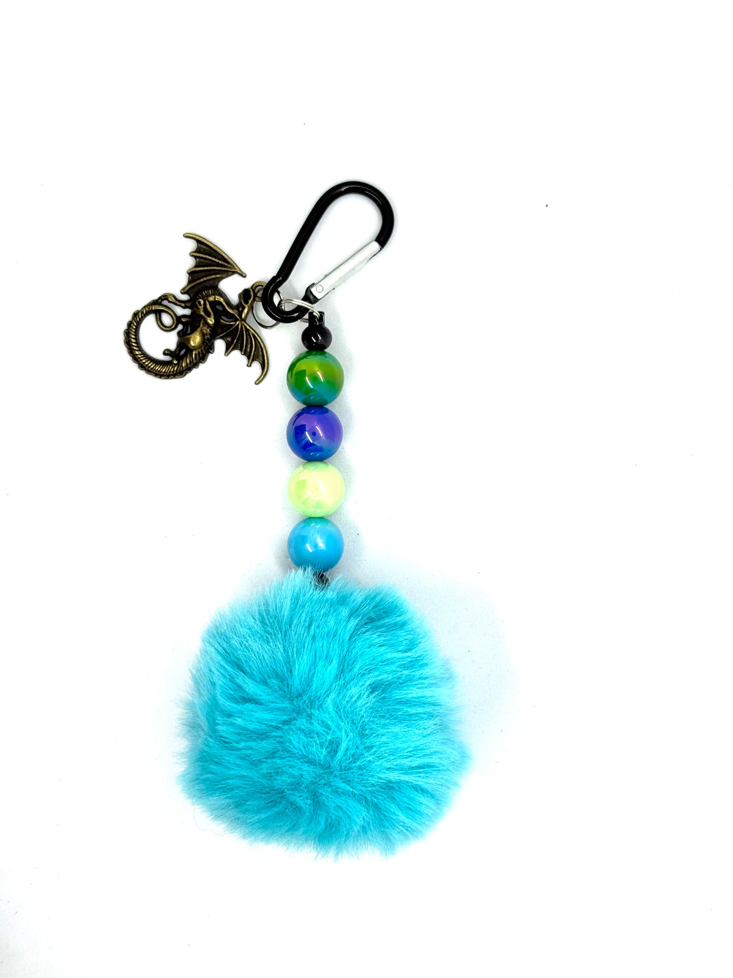 FDSS “My Emotional Support Dragon” Dragon Pom Pom Handmade Keychain Charm