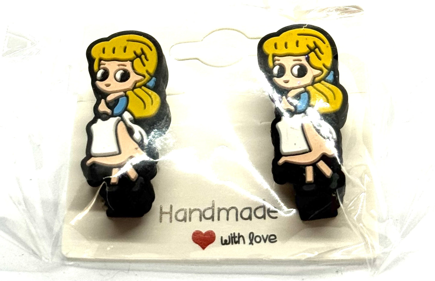 #8 Storybook Blonde Girl Barrettes – Cute Character Hair Clips (2pc Set)