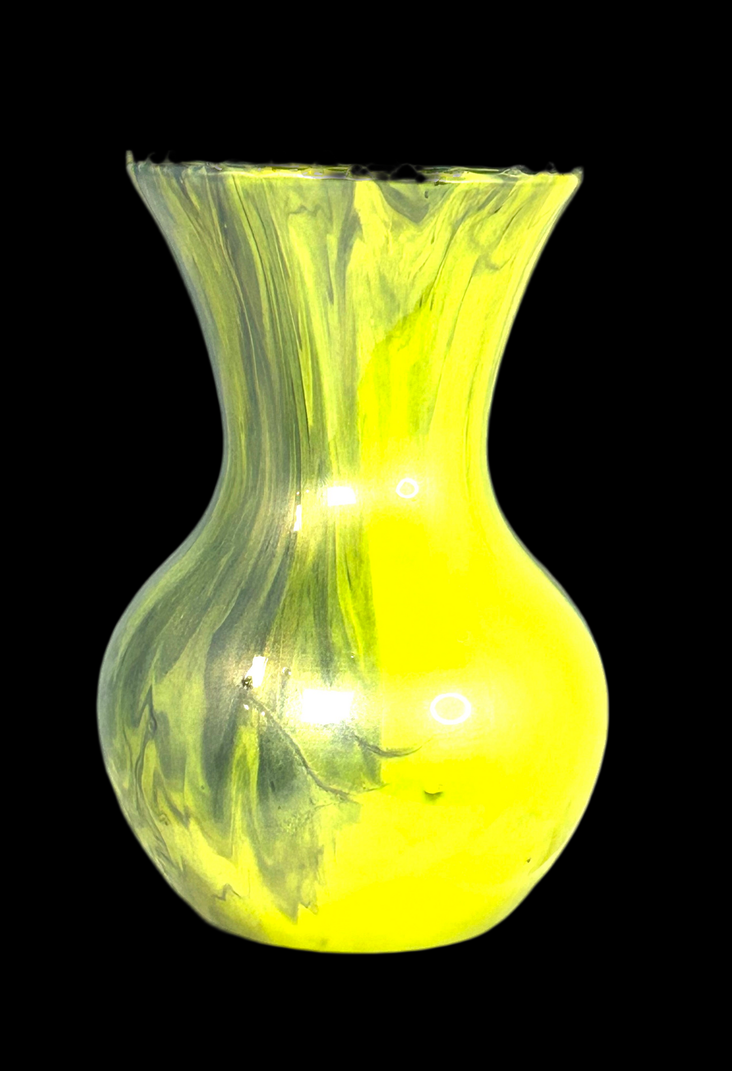 Black & Yellow Glass Vase
