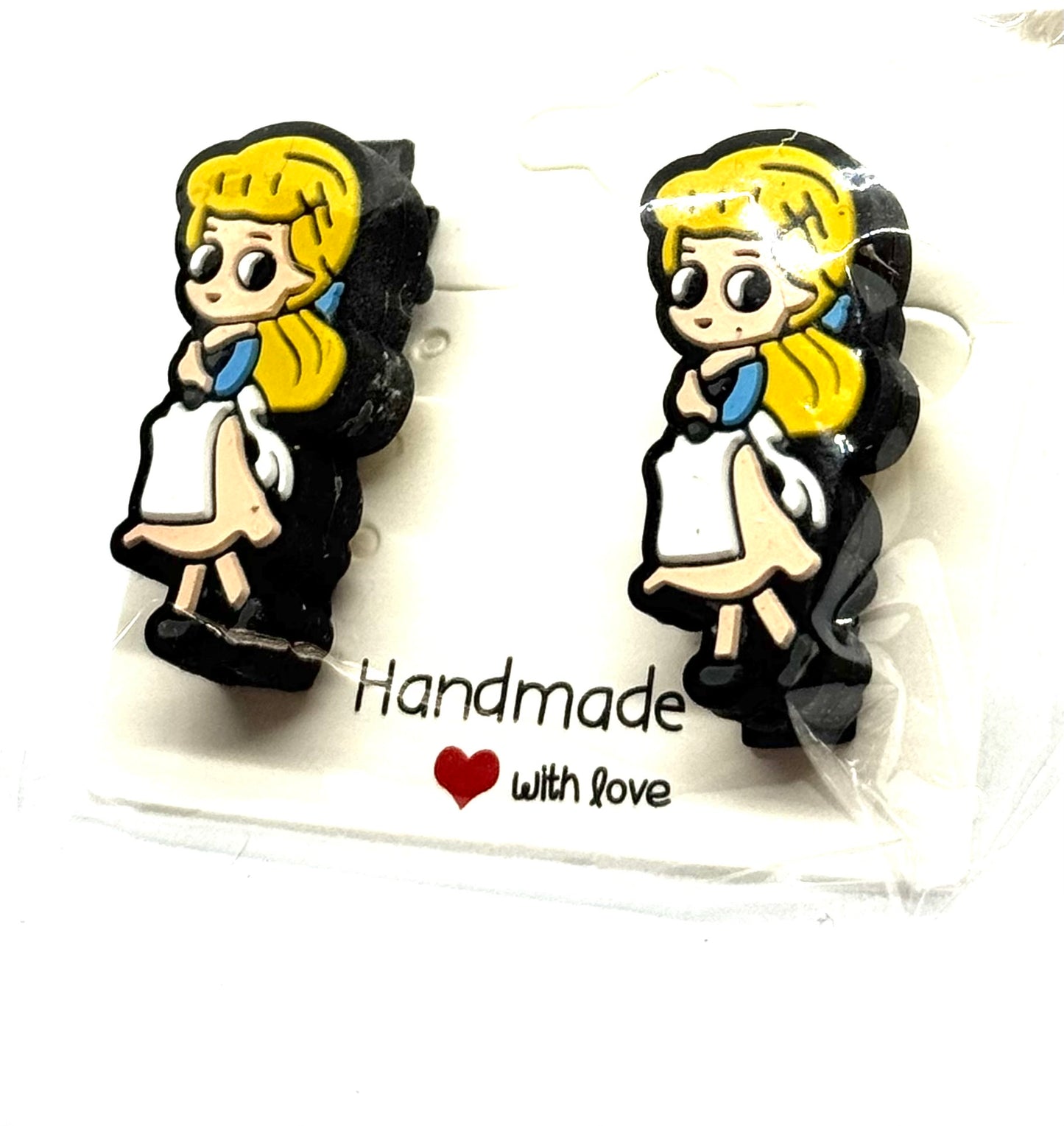 #8 Storybook Blonde Girl Barrettes – Cute Character Hair Clips (2pc Set)