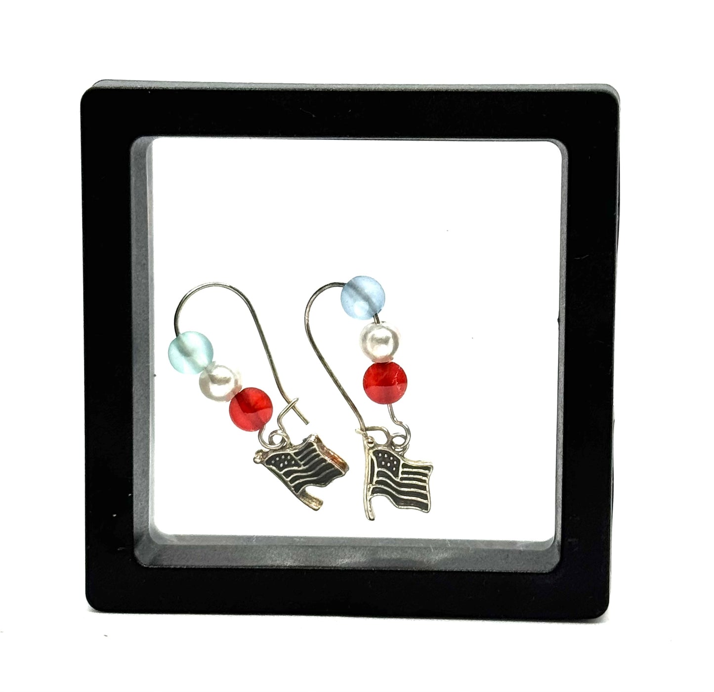 #53 Red, White & Slightly Unsupervised – Patriotic Flag Earrings