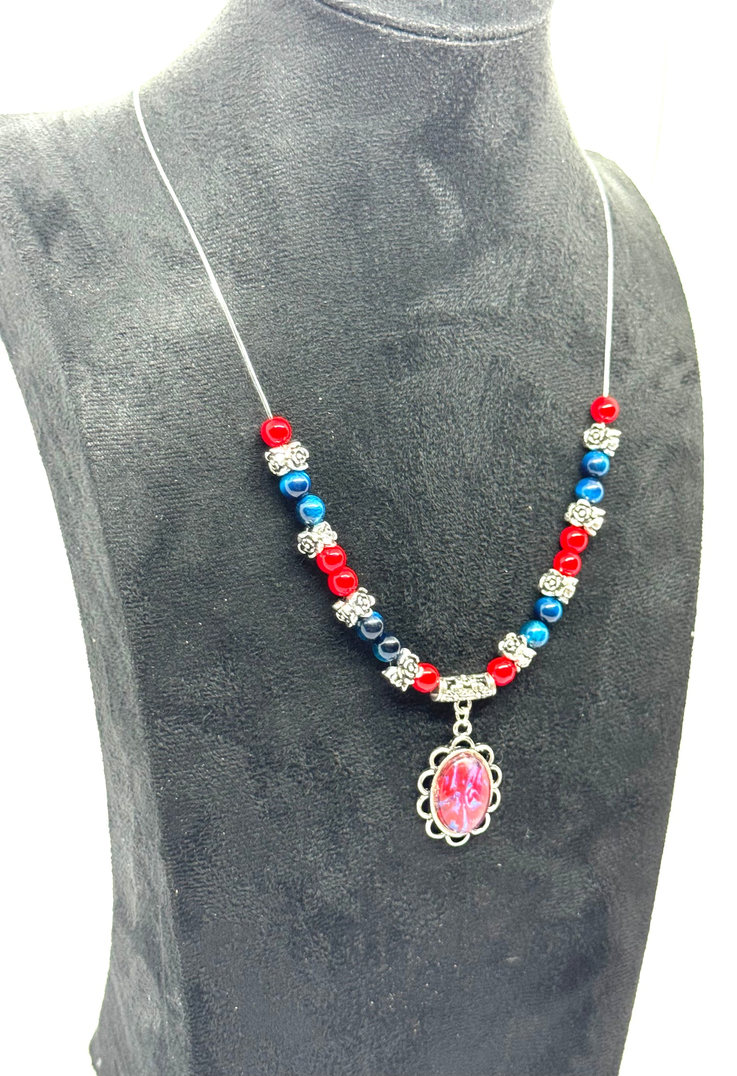 Patriotically Questionable Handmade Beaded Necklace
