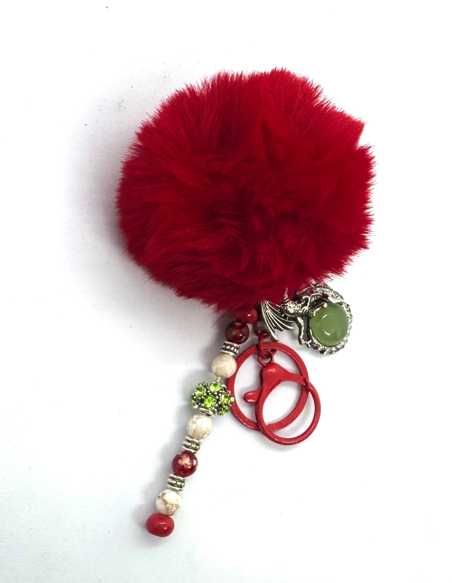 FDSS “The Dragon’s Treasure” Red Pom Pom Beaded Keychain