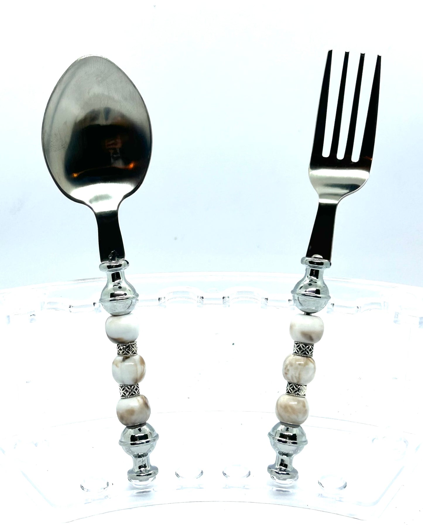 Beaded Spoon & Fork 2pc Set