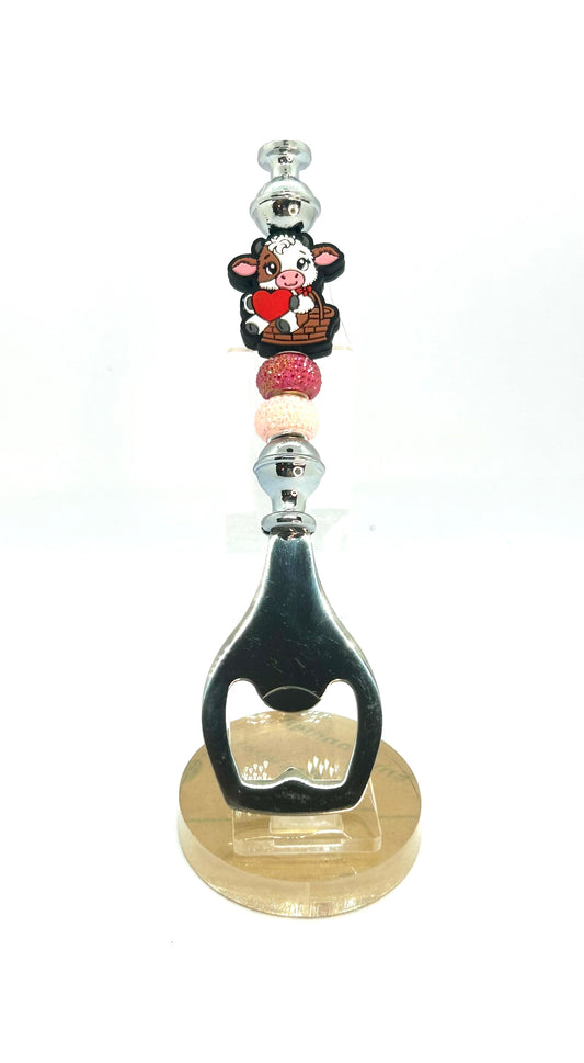 Baby Cow Beaded Bottle Opener