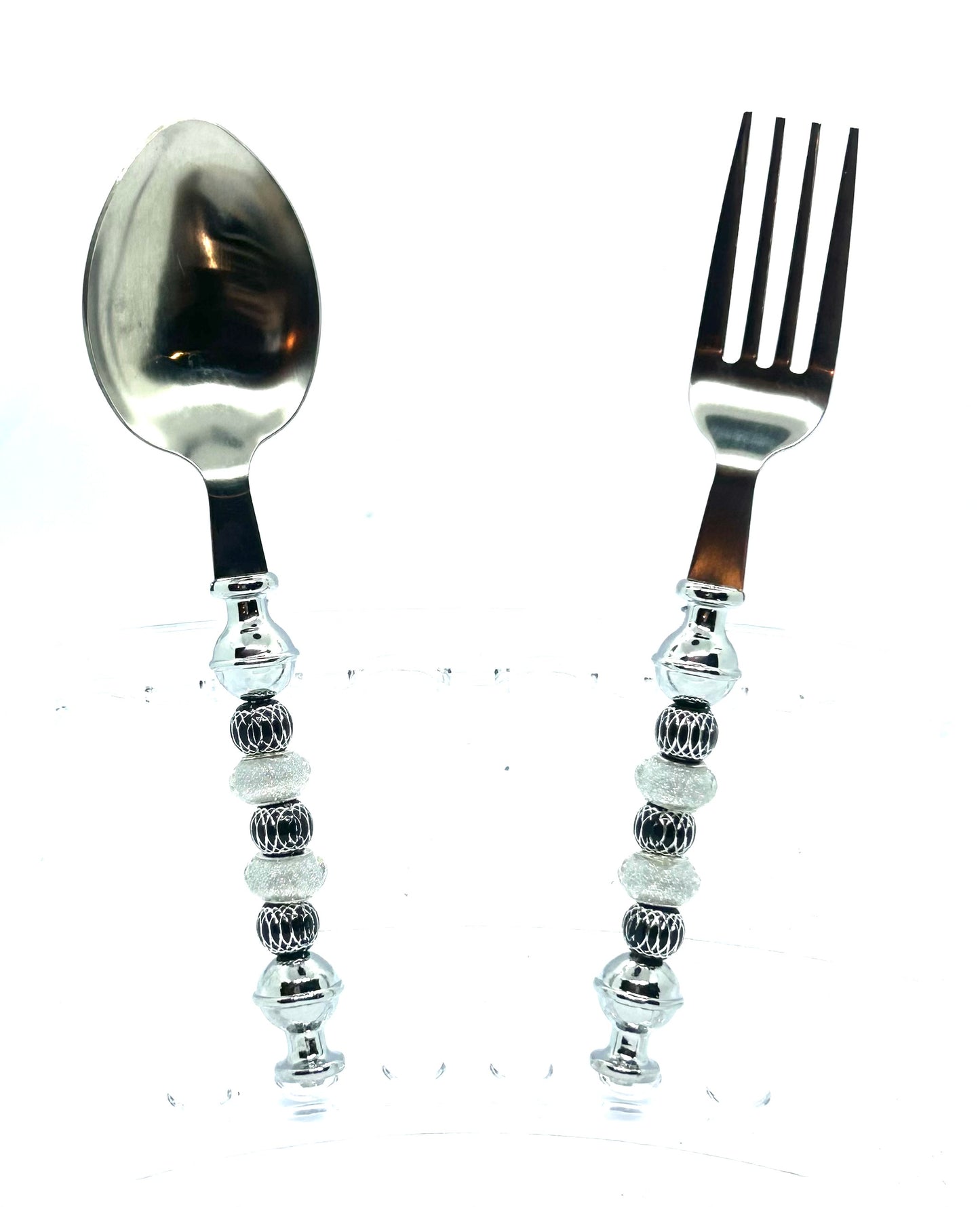 Beaded Spoon & Fork 2pc Set