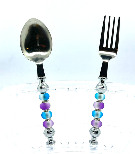 Beaded Spoon & Fork 2pc Set