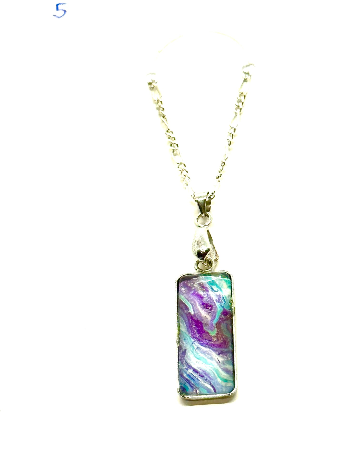 Paint Poured Necklace #5
