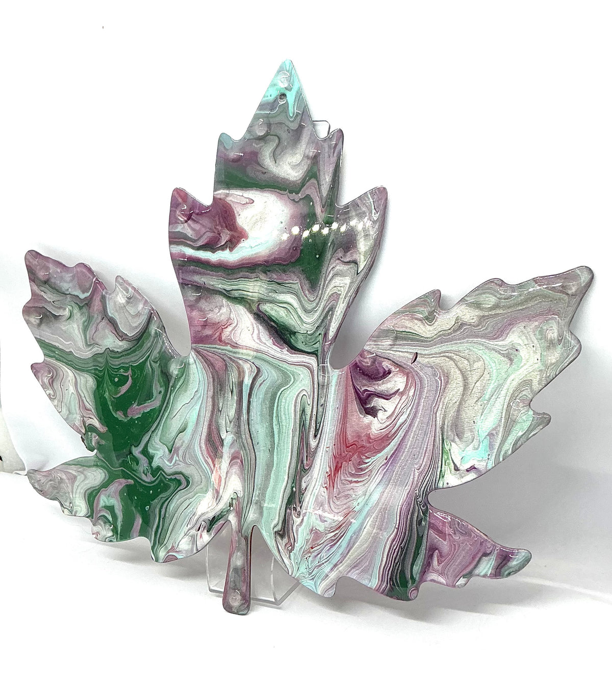 Leaf Me to My Nonsense | Green & Purple Maple Leaf Wall Art