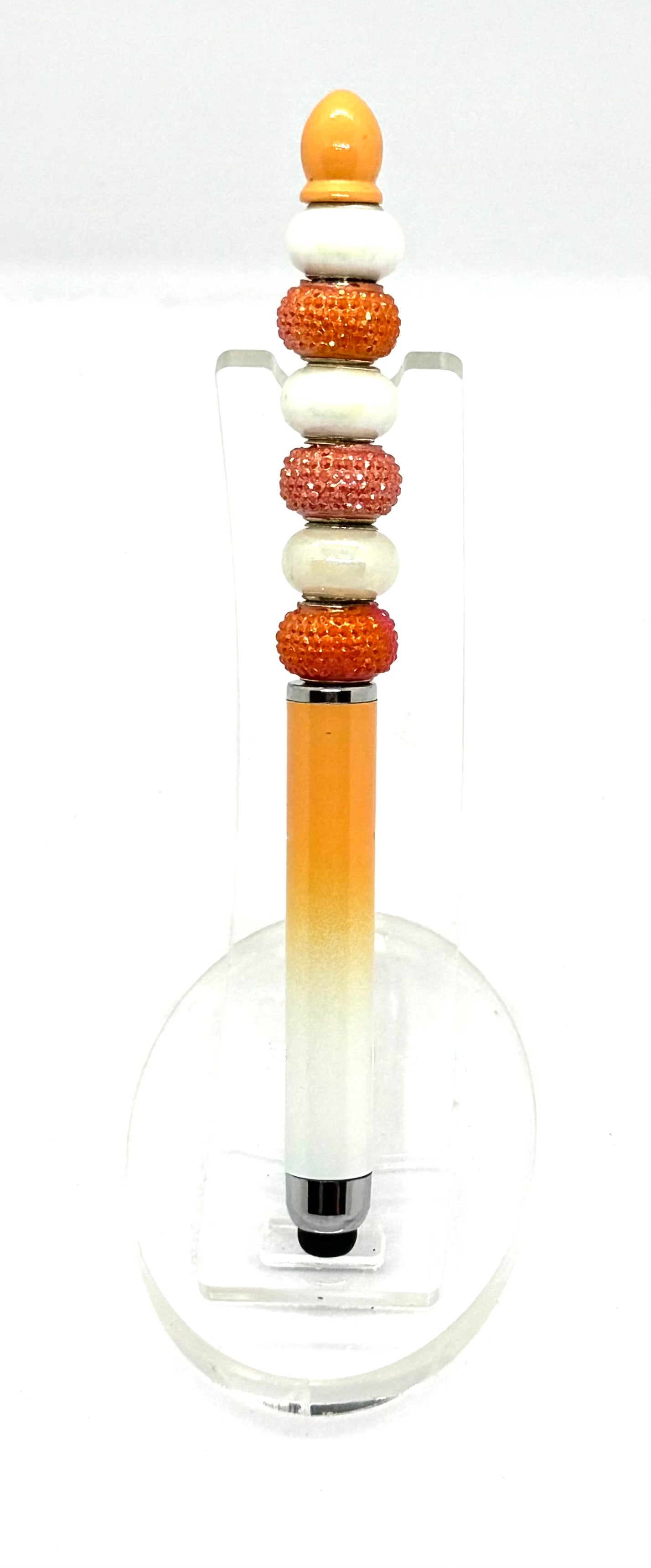 Orange You Glad You’re This Fabulous? | Handmade Orange Beaded Stylus Pen