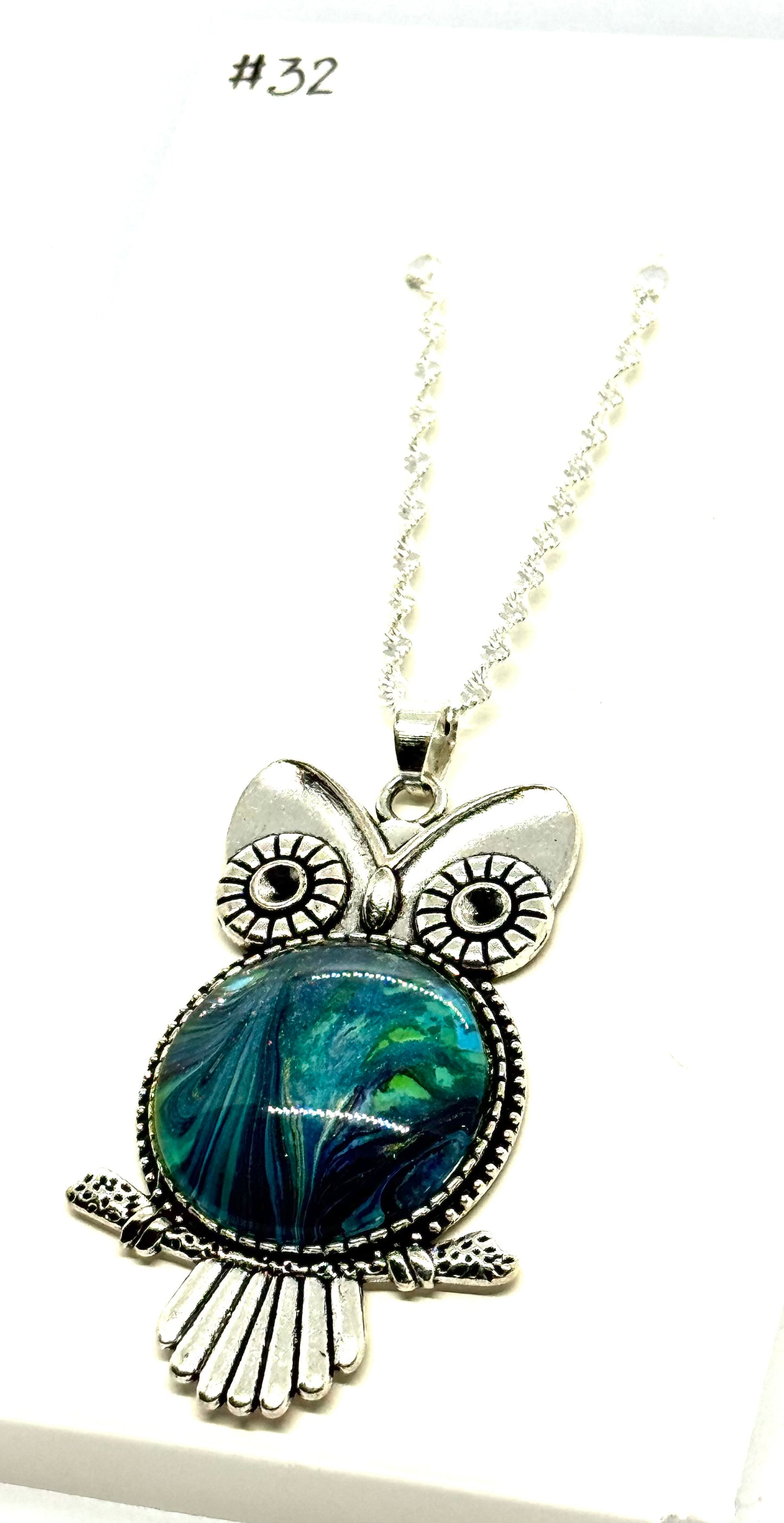 #32 Midnight Oracle Owl Necklace