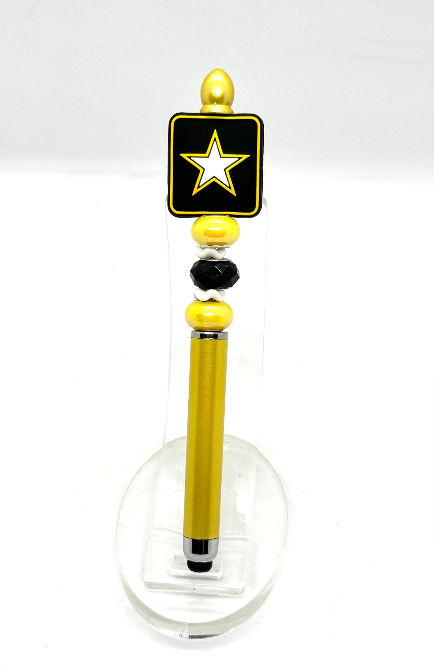 Gold Standard Sass | Handmade Army Pride Beaded Stylus Pen