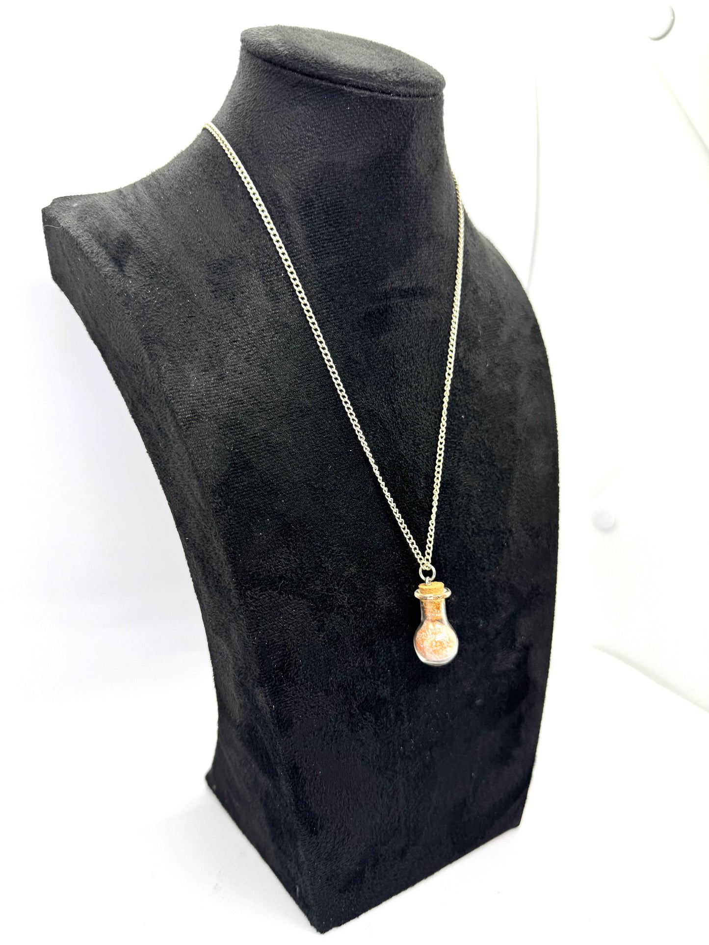 #3G “False Comfort Potion Bottle Necklace – Warm Chaos in Disguise”