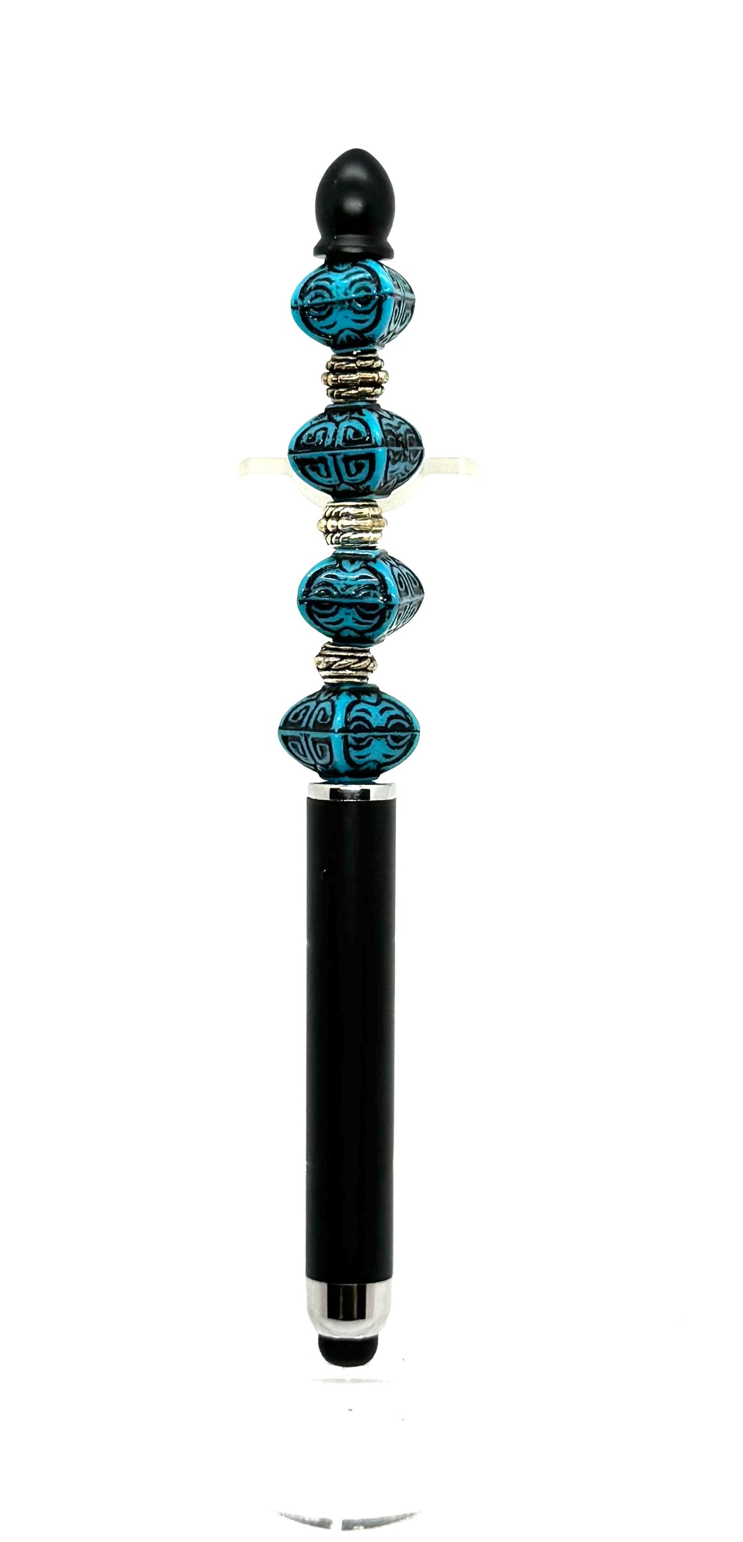 Too Mysterious to Use a Boring Pen | Handmade Midnight Mosaic Beaded Stylus Pen